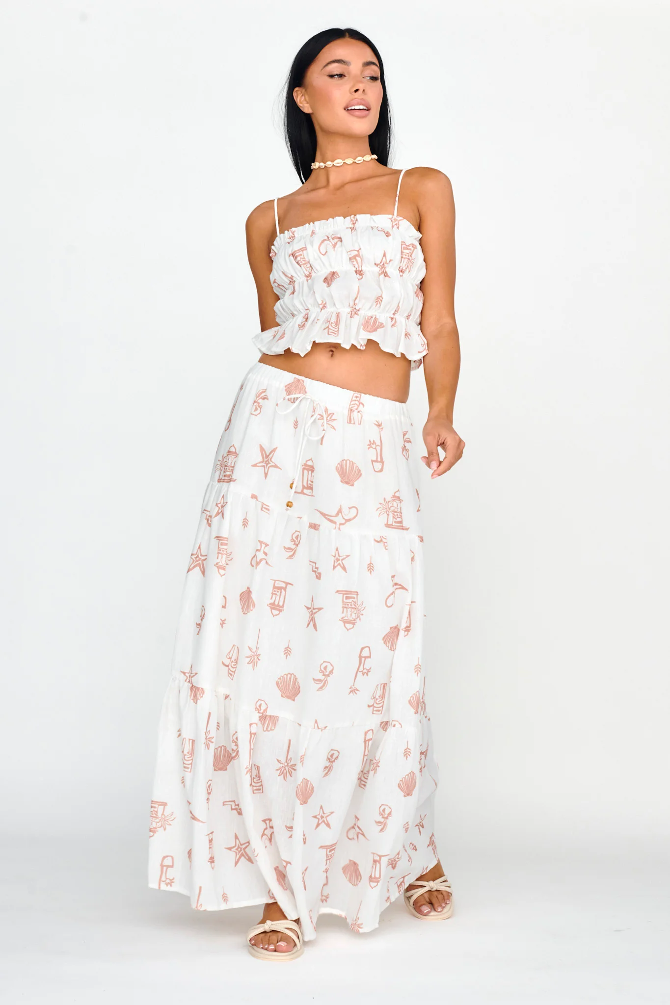 South Bay Maxi Skirt Print Mocha - Image 5