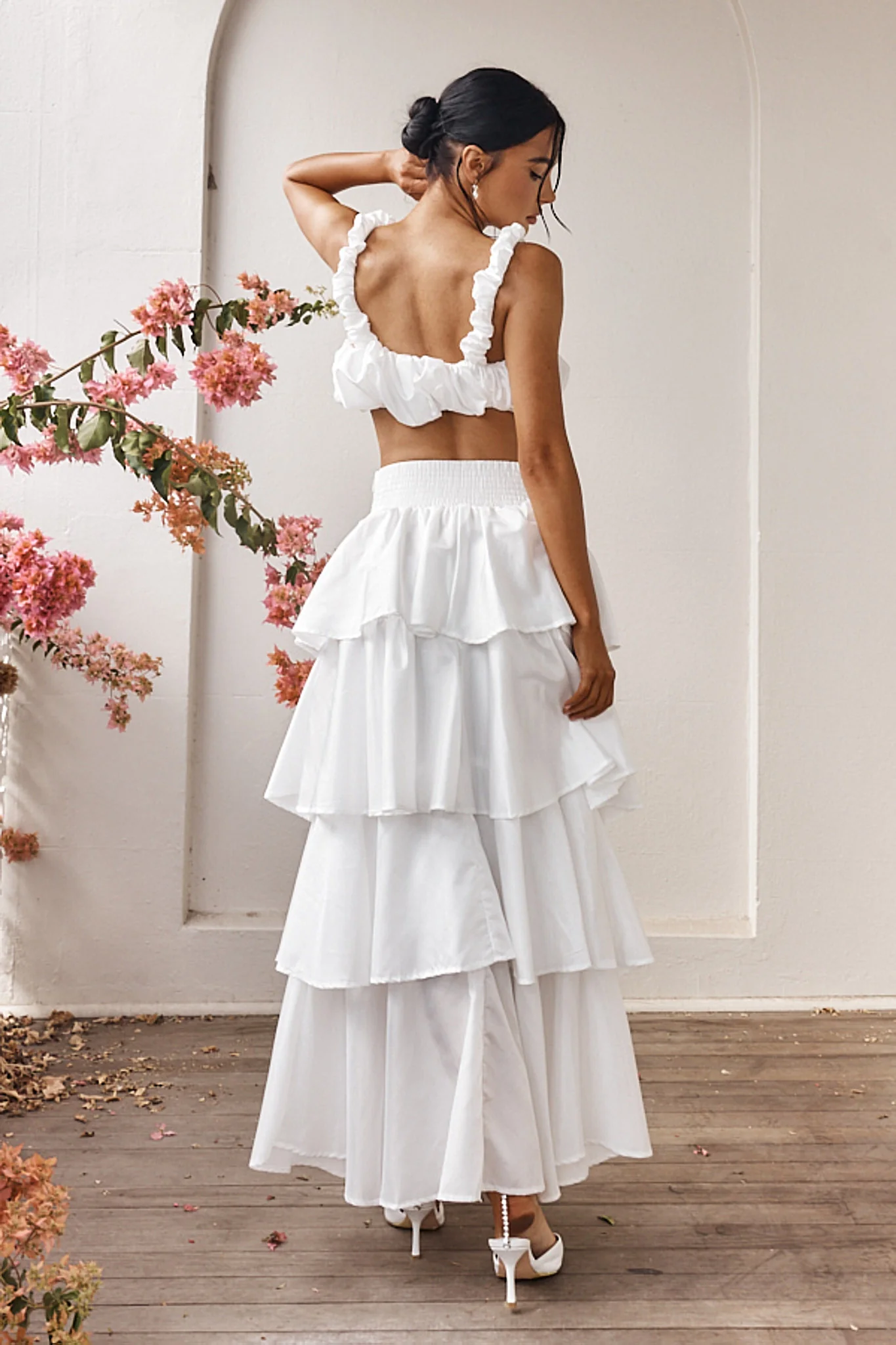 Sozo Layered Maxi Skirt Ivory - Image 3