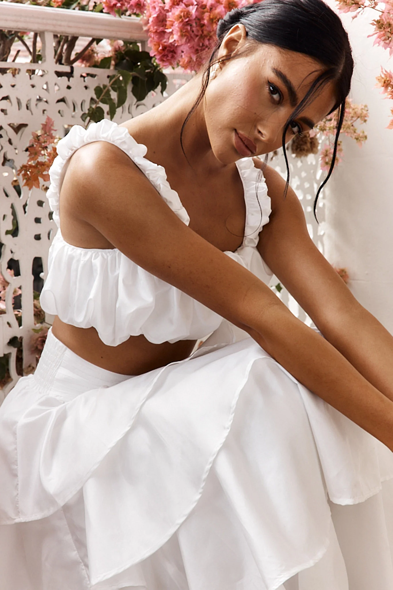 Sozo Layered Maxi Skirt Ivory - Image 4