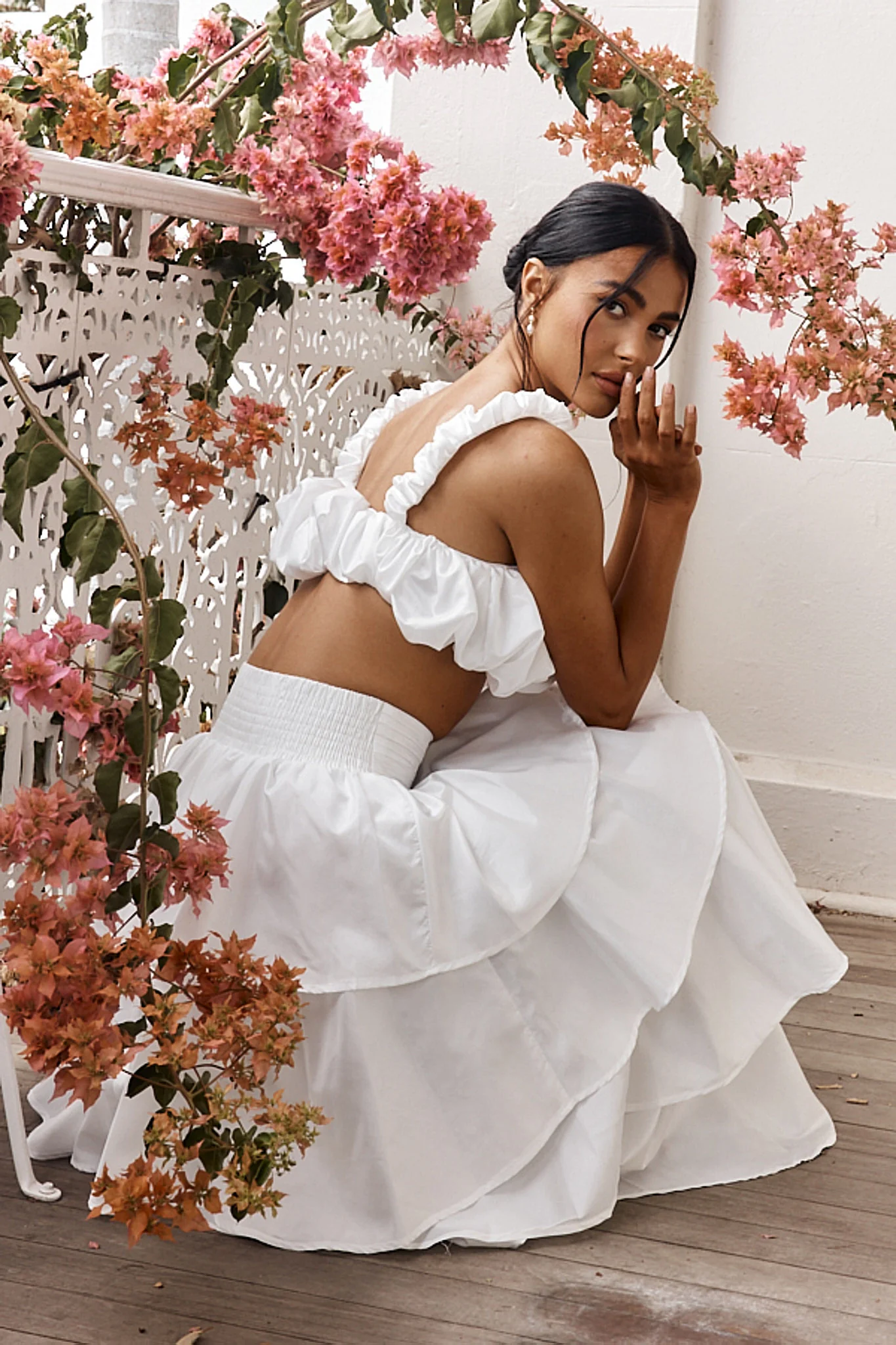 Sozo Layered Maxi Skirt Ivory - Image 6