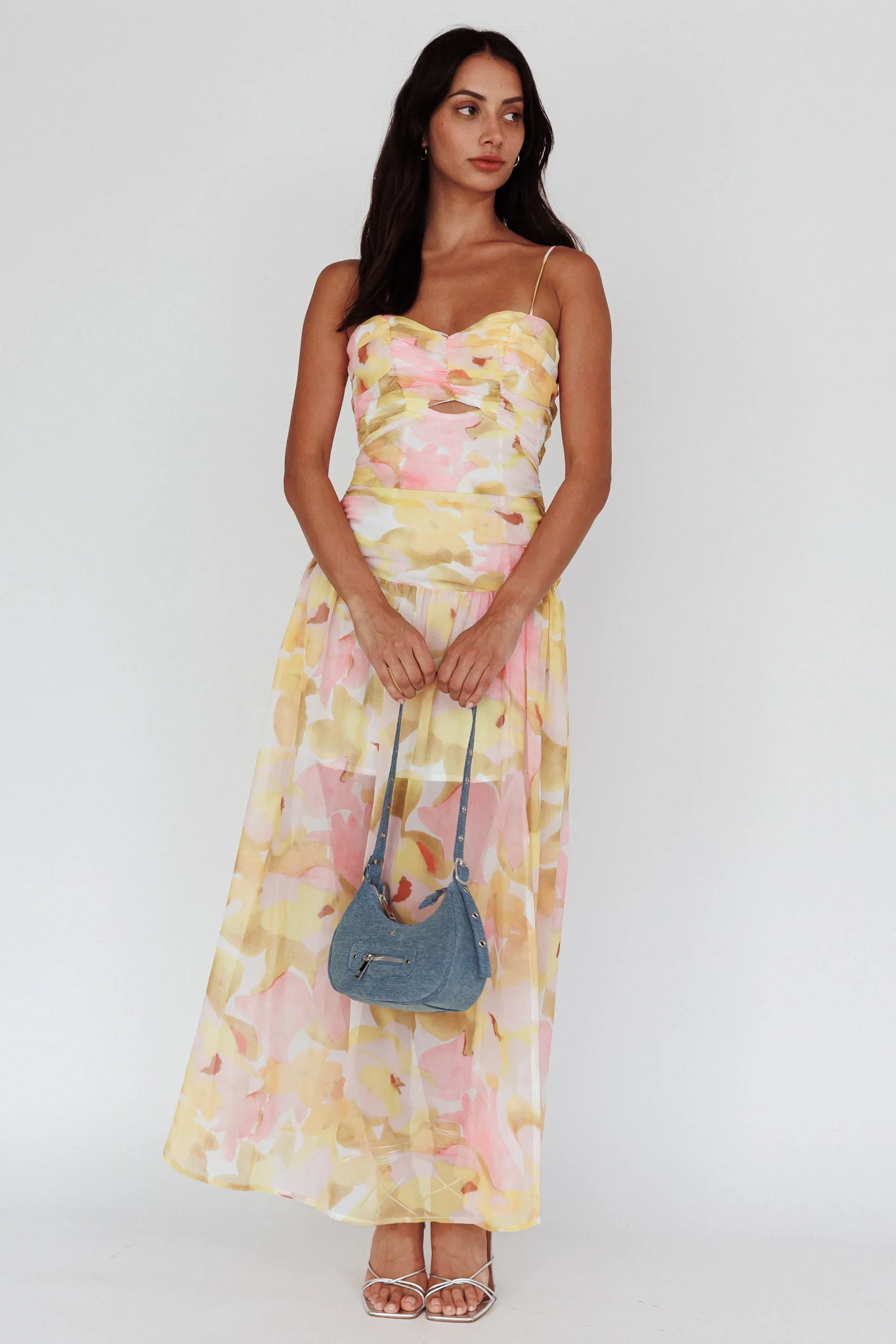 Stars Are Blind Tied Back Midi Dress Floral Pink - Image 5