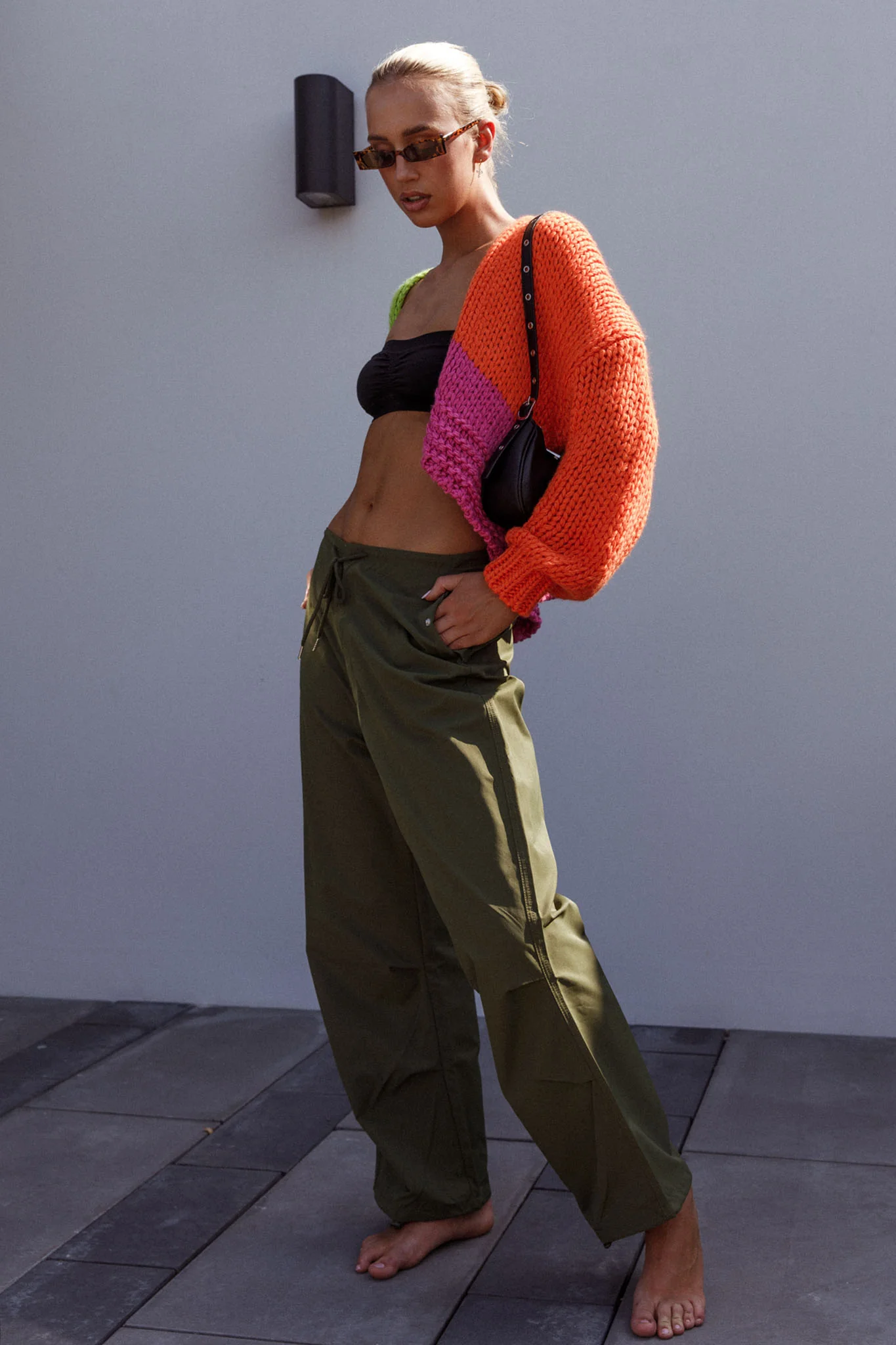 Starting Line Low Rise Wide Leg Pants Olive - Image 4