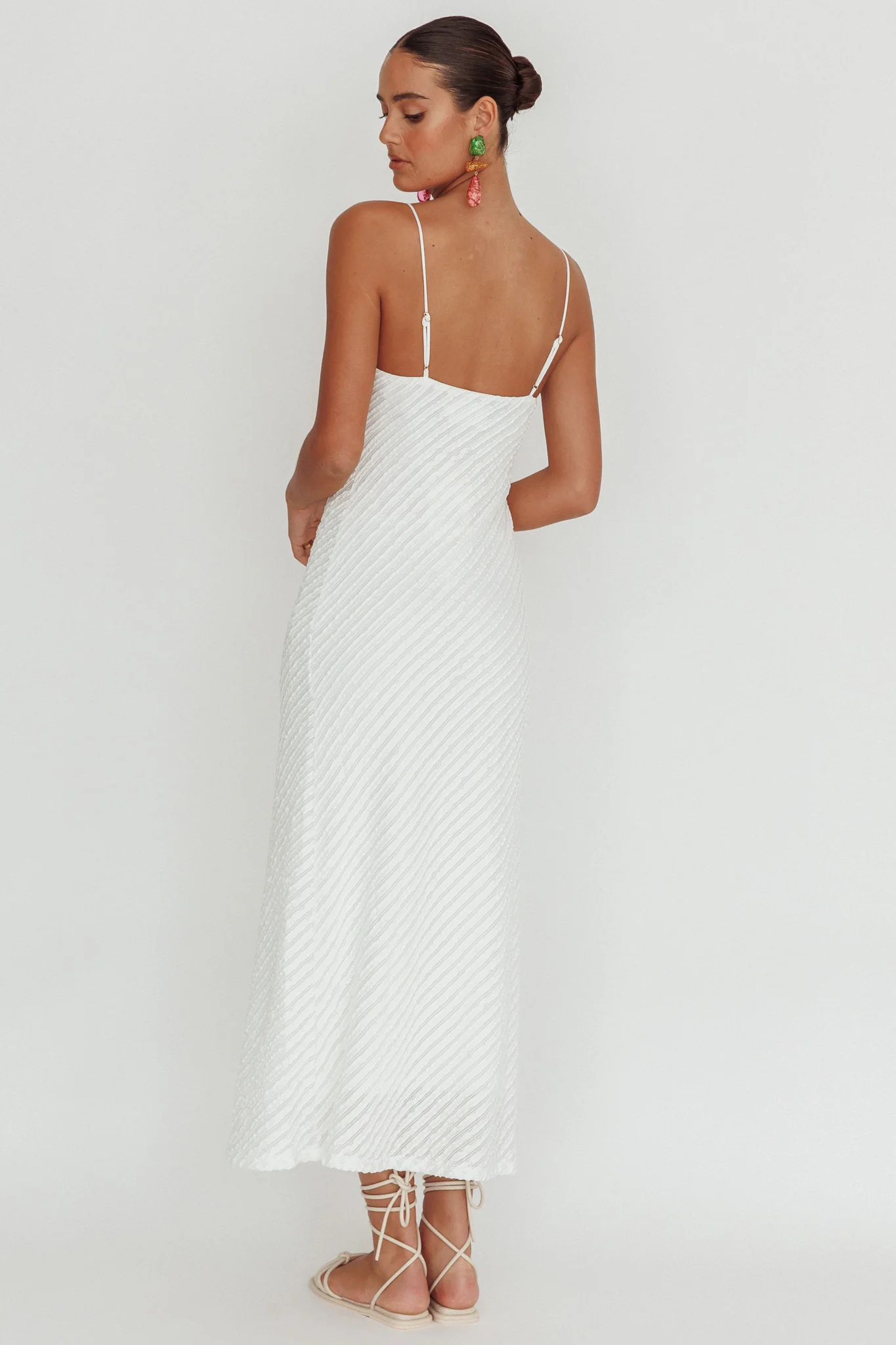 Stasi Textured Maxi Dress White - Image 2