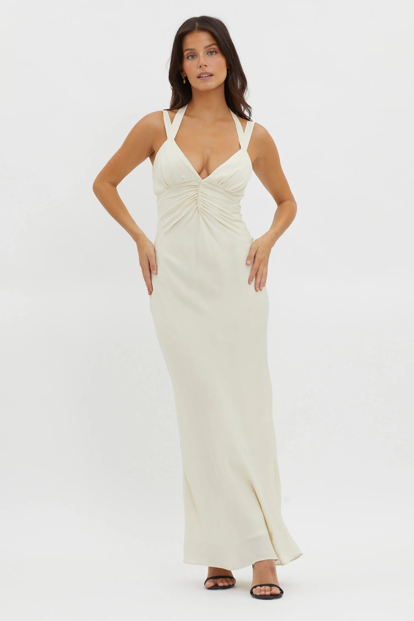 Stellar Twist Bodice Multi-Strap Dress Oyster - Image 5