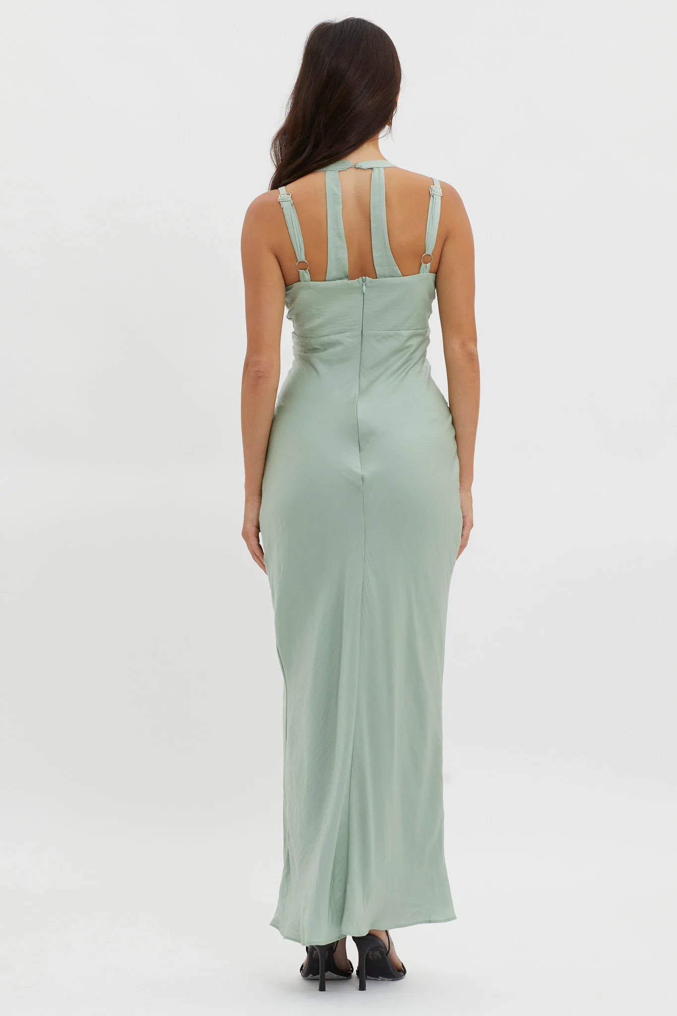 Stellar Twist Bodice Multi-Strap Dress Sage - Image 2