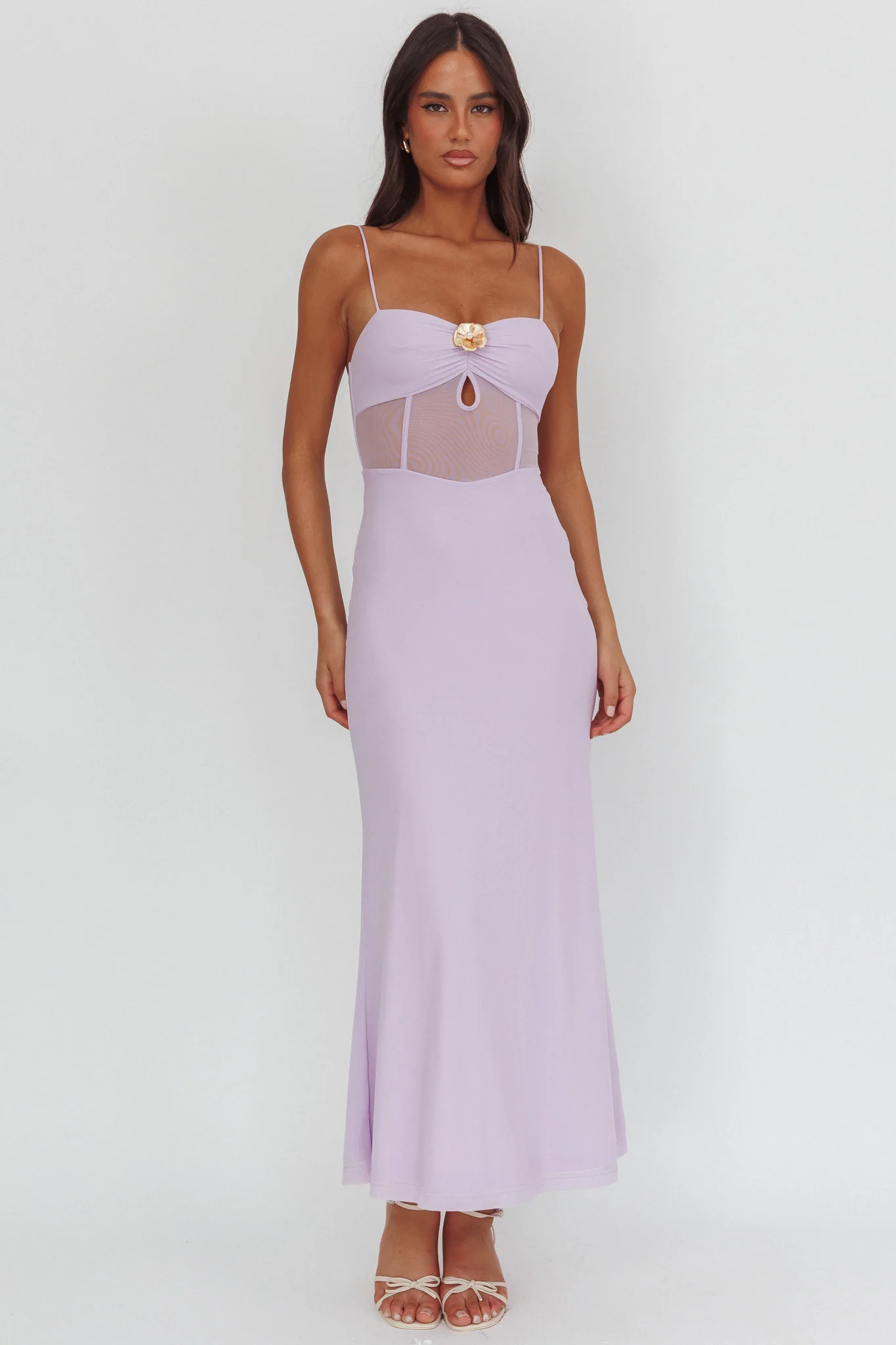 Such A Libra Sheer Bodice Maxi Dress Lilac - Image 5
