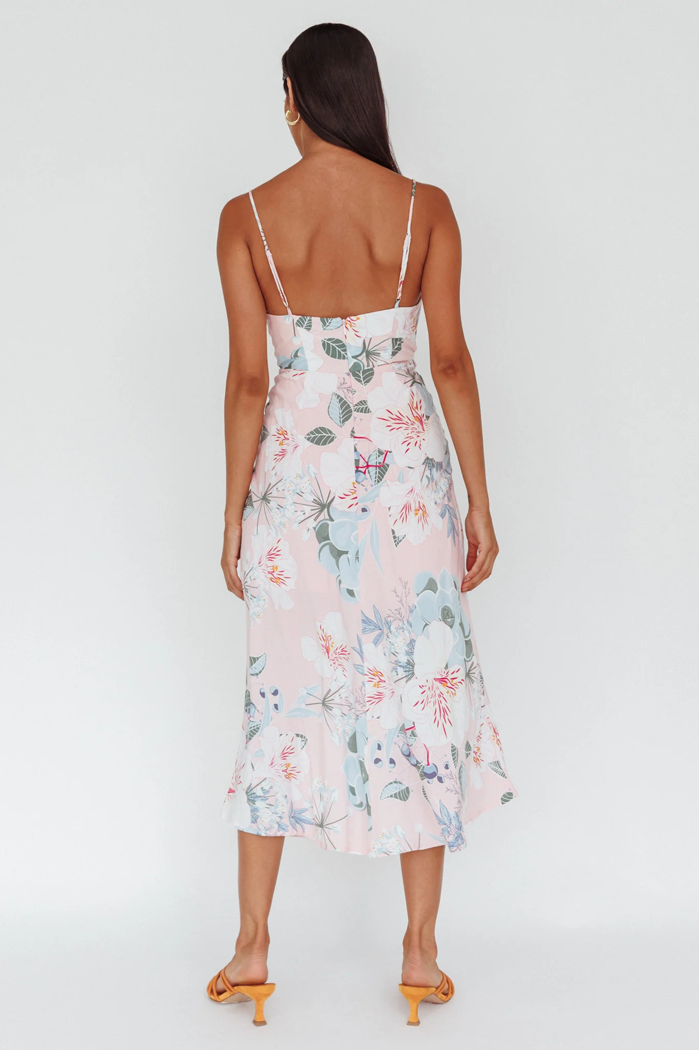 Suki Front Split Midi Dress Lily Light Pink - Image 2