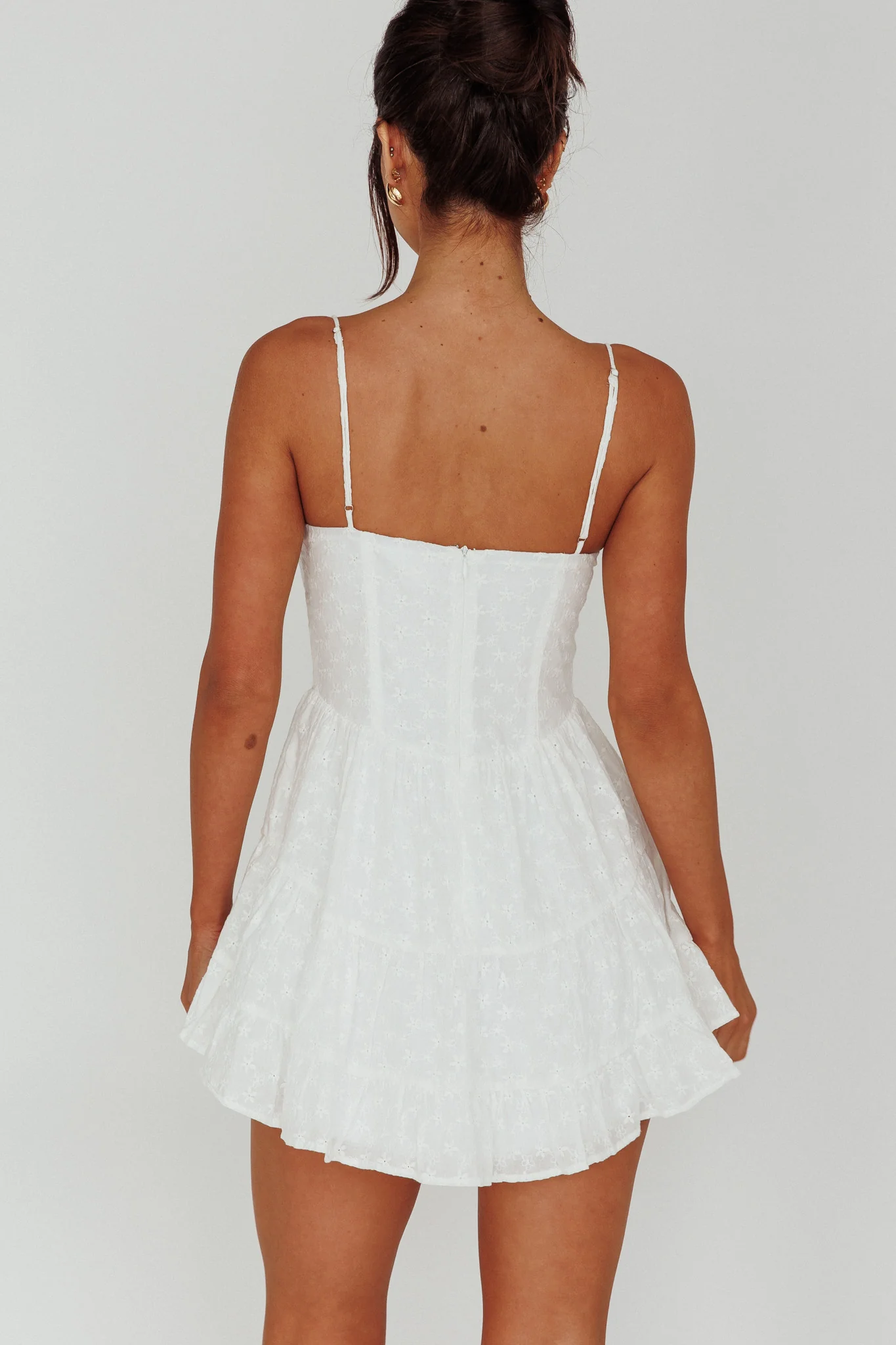 Summer In Sicily Hook & Eye Mini Dress White - Image 2