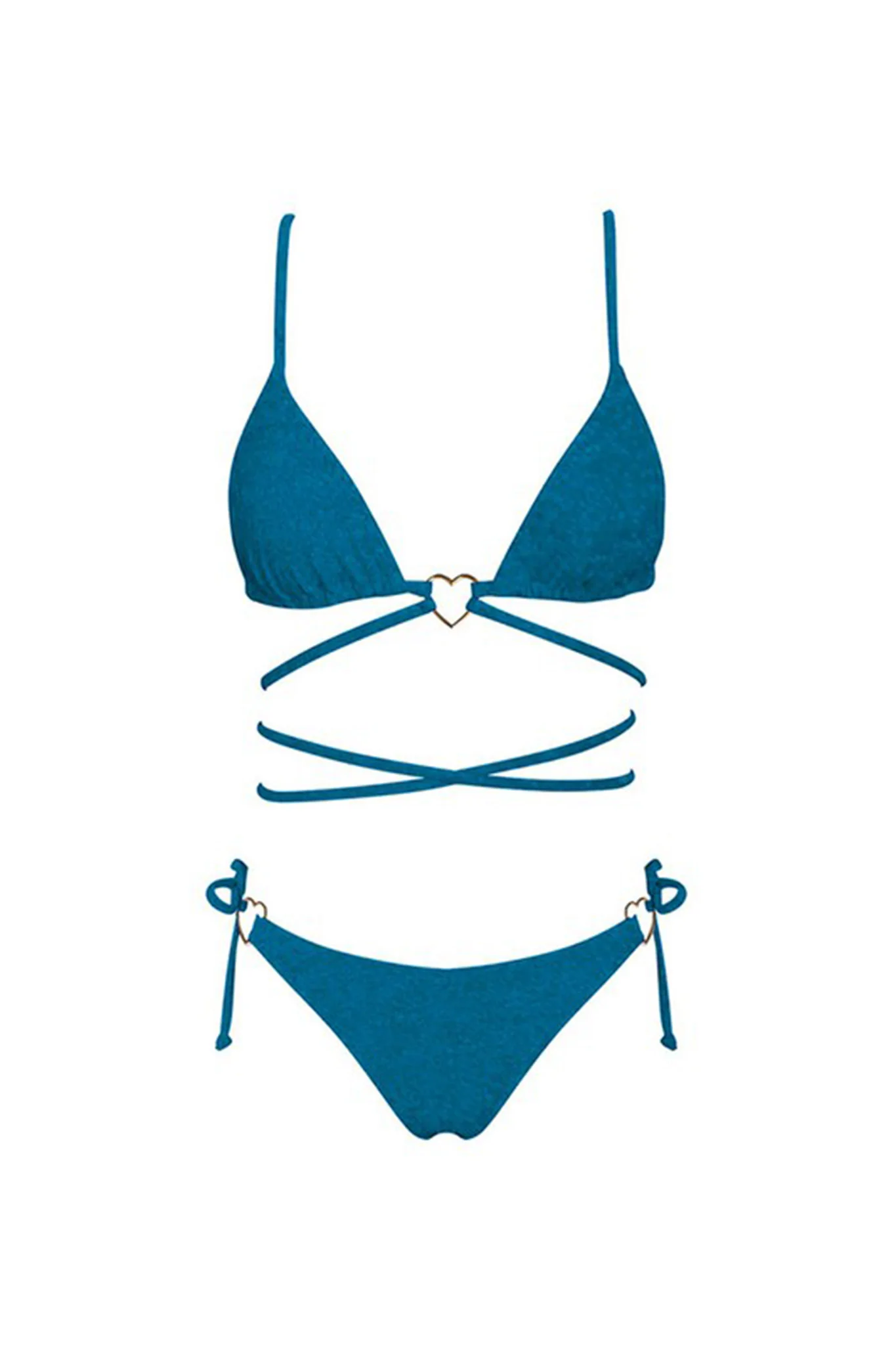 Summer Love Strappy Bikini Top Blue Shimmer - Image 8