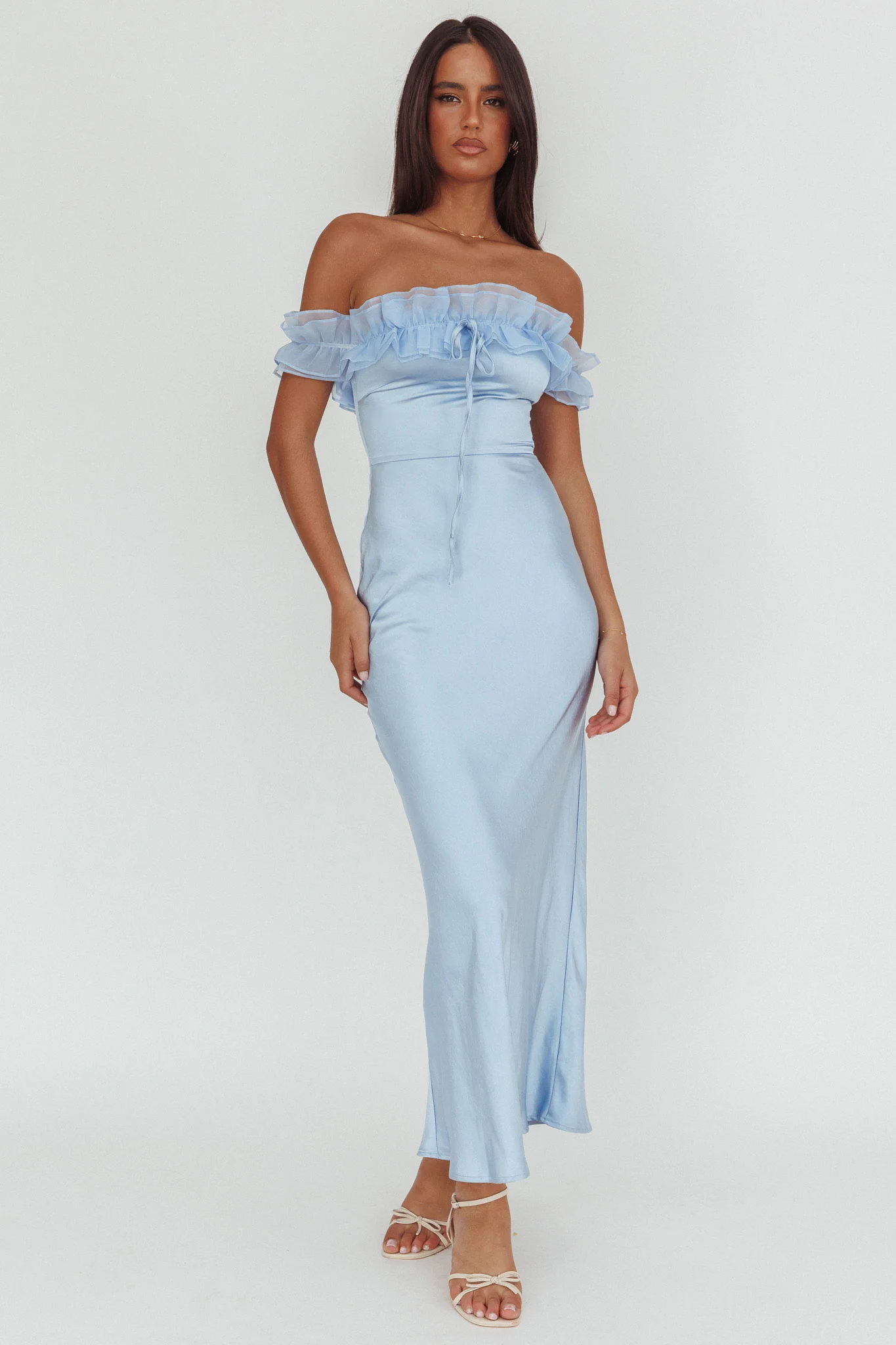 Summerfield Off-Shoulder Maxi Dress Blue - Image 5