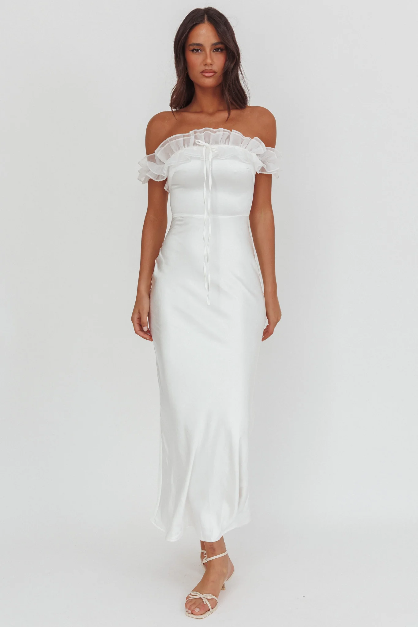 Summerfield Off-Shoulder Maxi Dress White - Image 4