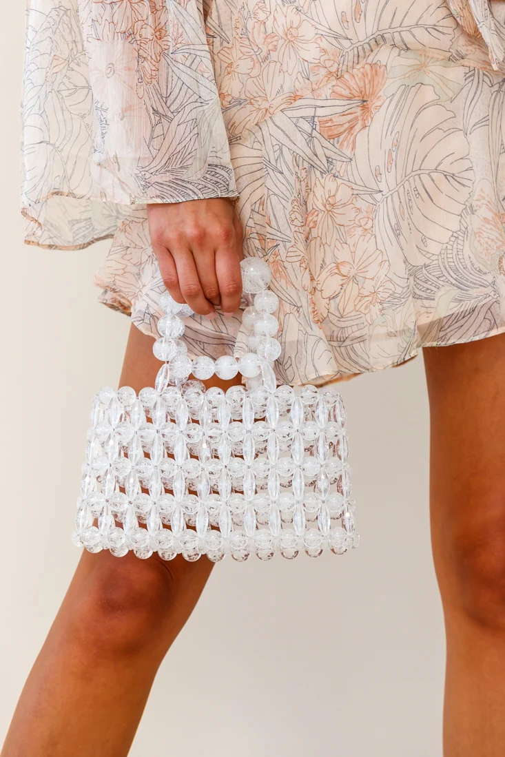 Sunday Beaded Purse Clear - Image 2
