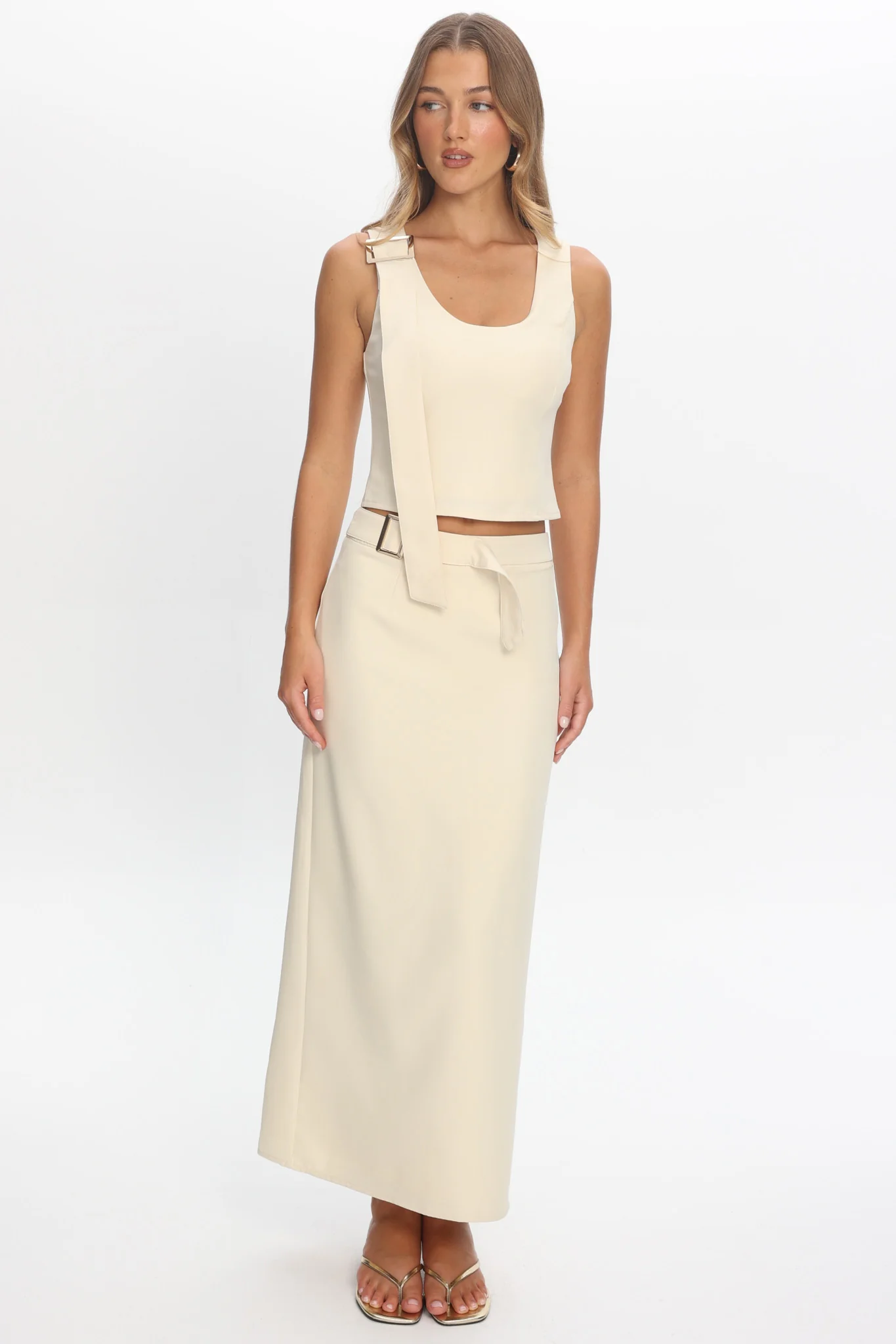 Sunday Moment Buckle Waist Skirt Butter - Image 2