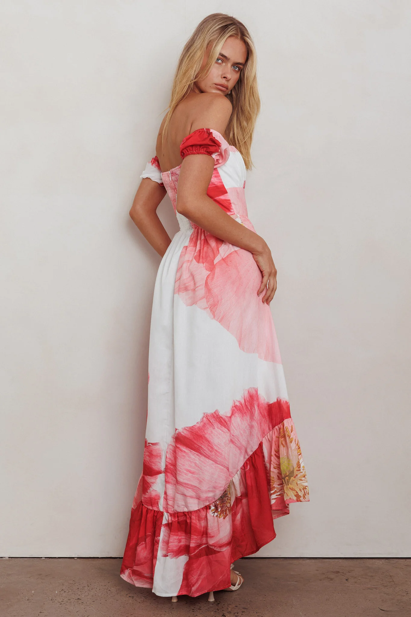 Sunday Mornings Ruched Bust Maxi Dress Floral Blush - Image 2