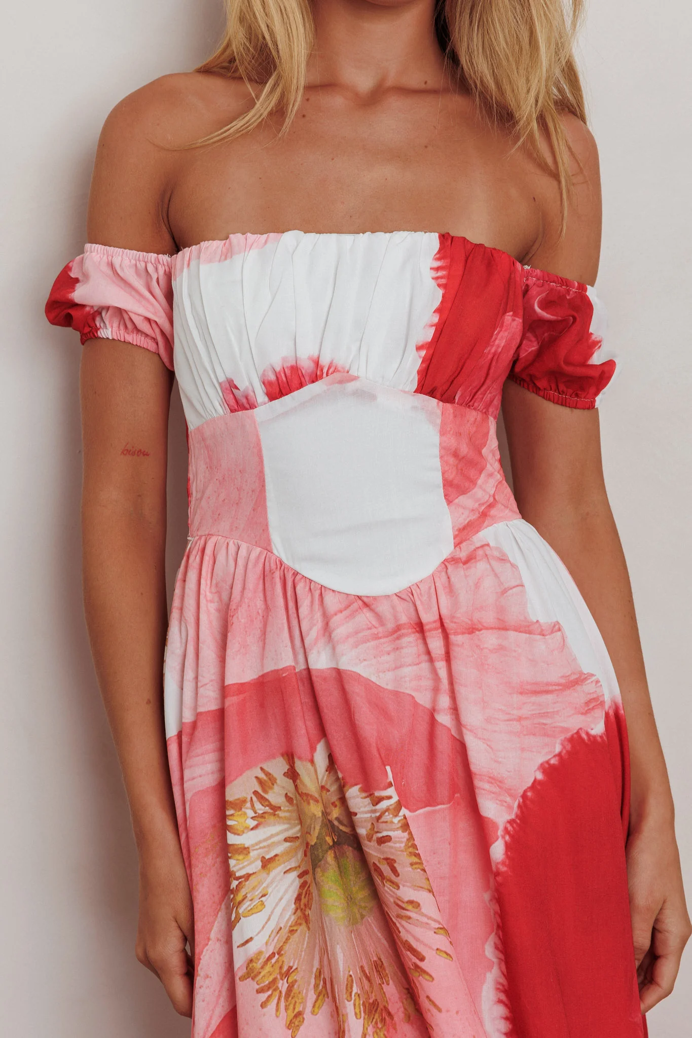 Sunday Mornings Ruched Bust Maxi Dress Floral Blush - Image 3