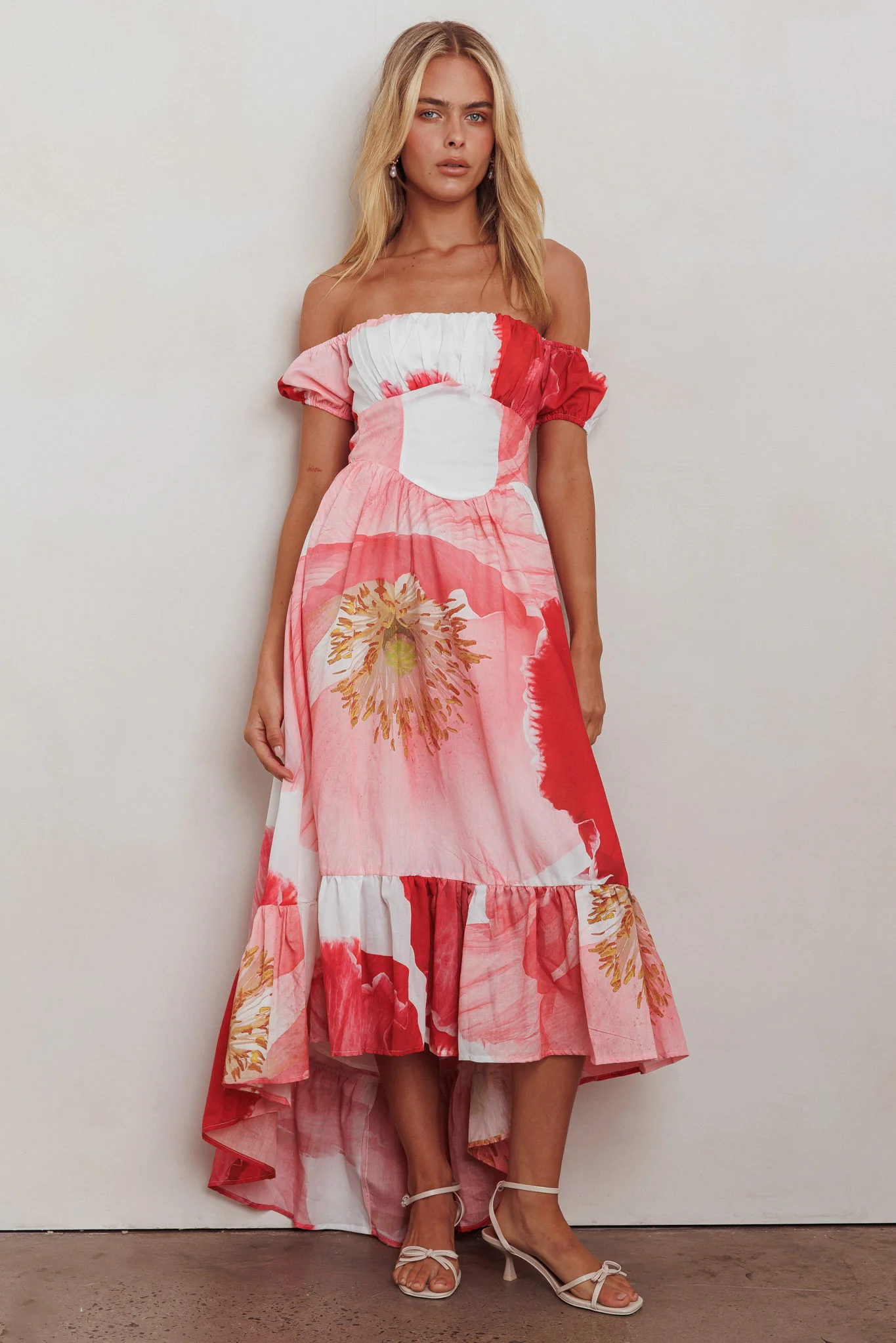 Sunday Mornings Ruched Bust Maxi Dress Floral Blush - Image 4
