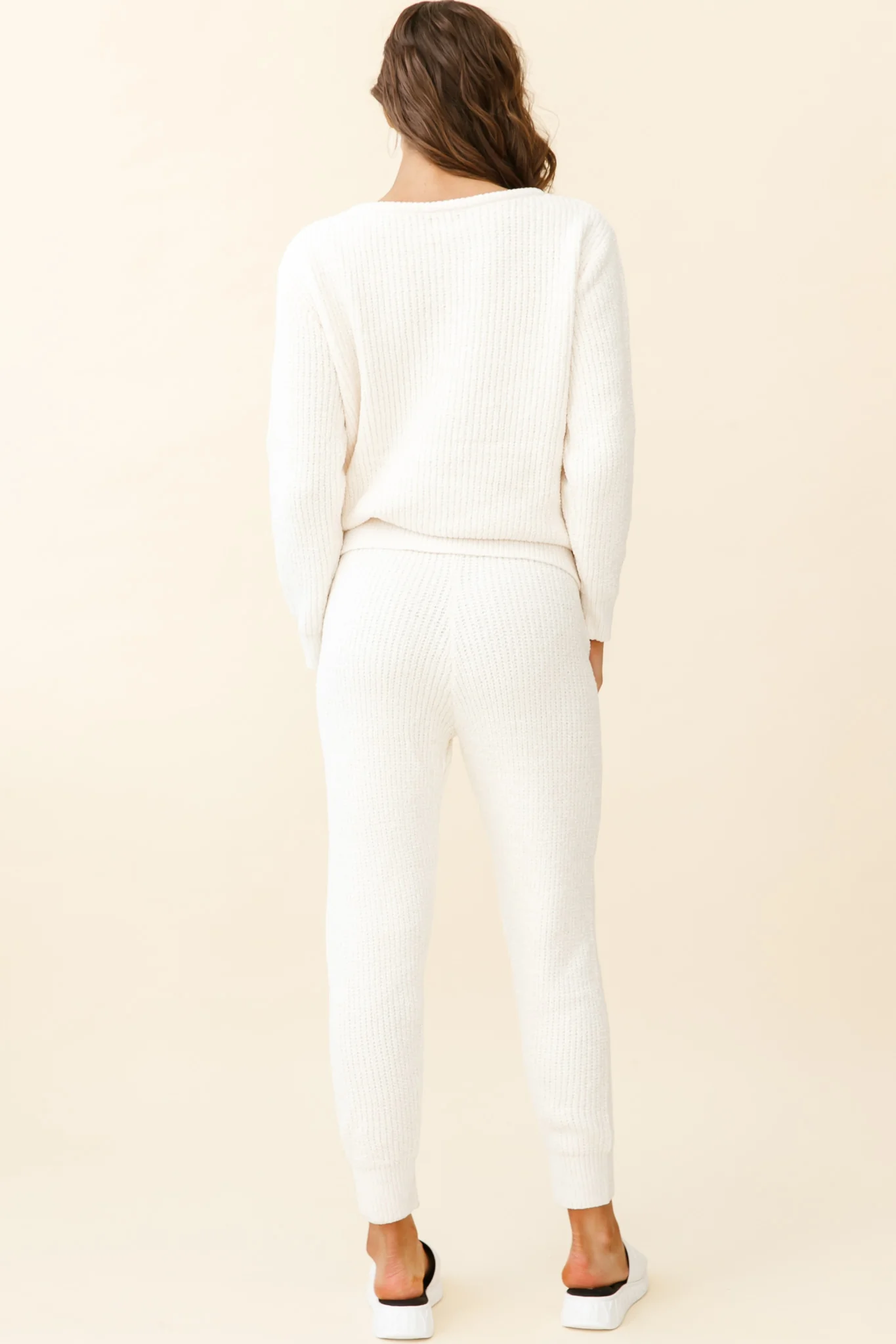 Sundown Front Pocket Jogger Pants Cream - Image 3
