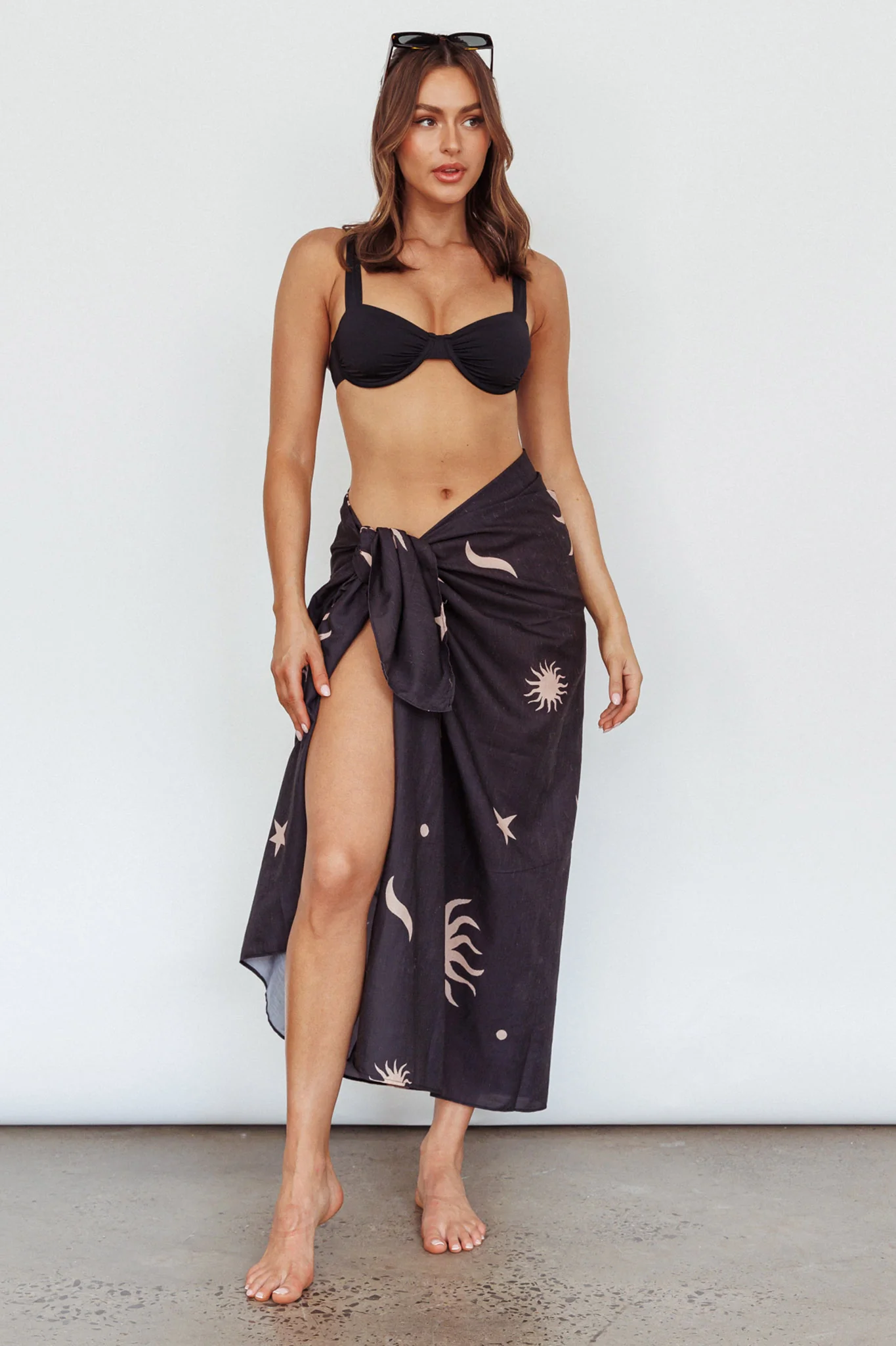 Sunshine Coast Multi-Way Scarf Sun Moon Black - Image 5