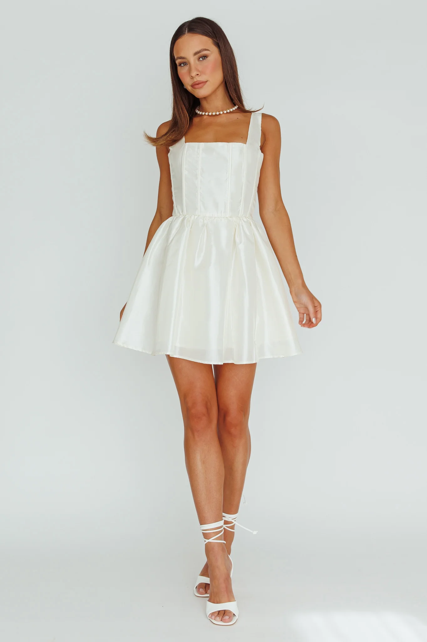 Suri Corset Bust Mini Dress Ivory - Image 5
