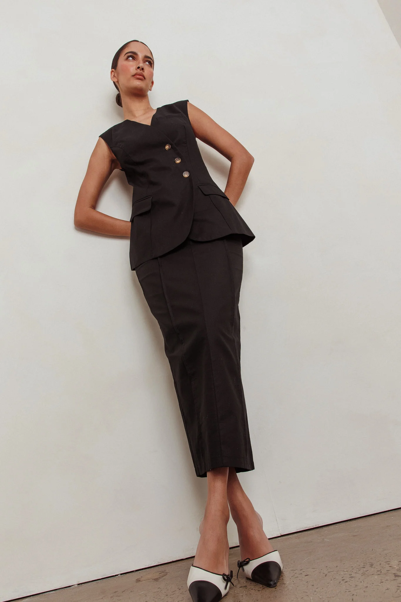 Sweet Treat Column Maxi Skirt Black - Image 3