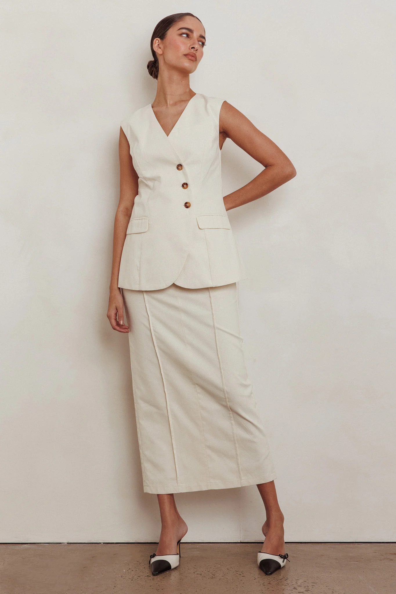 Sweet Treat Column Maxi Skirt Oat - Image 2
