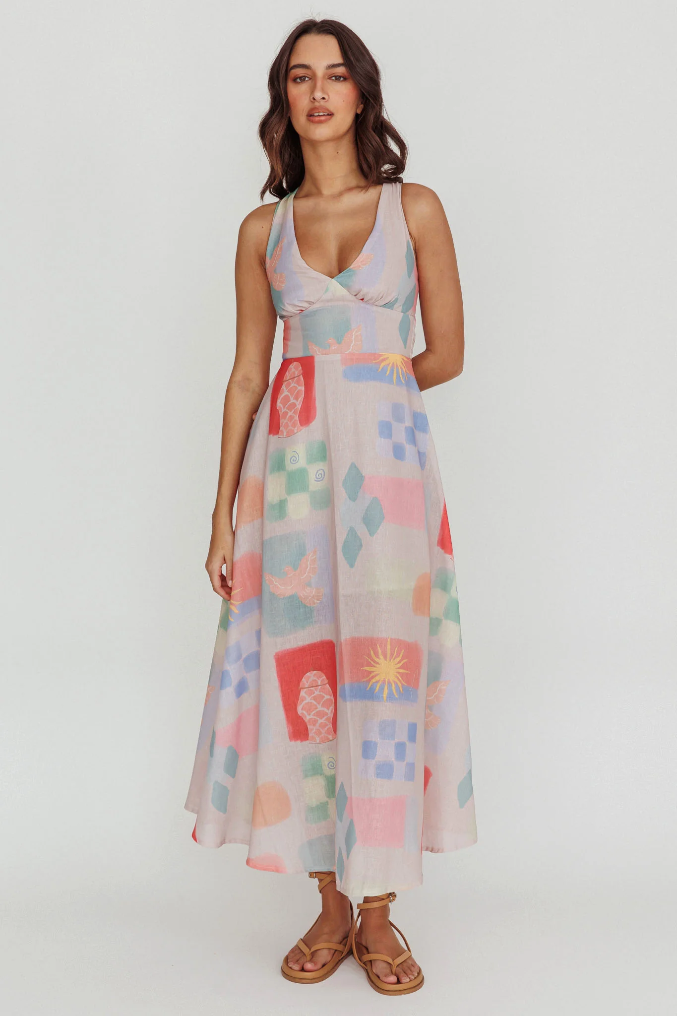 Sweethearts A-Line Print Maxi Dress Multi - Image 4