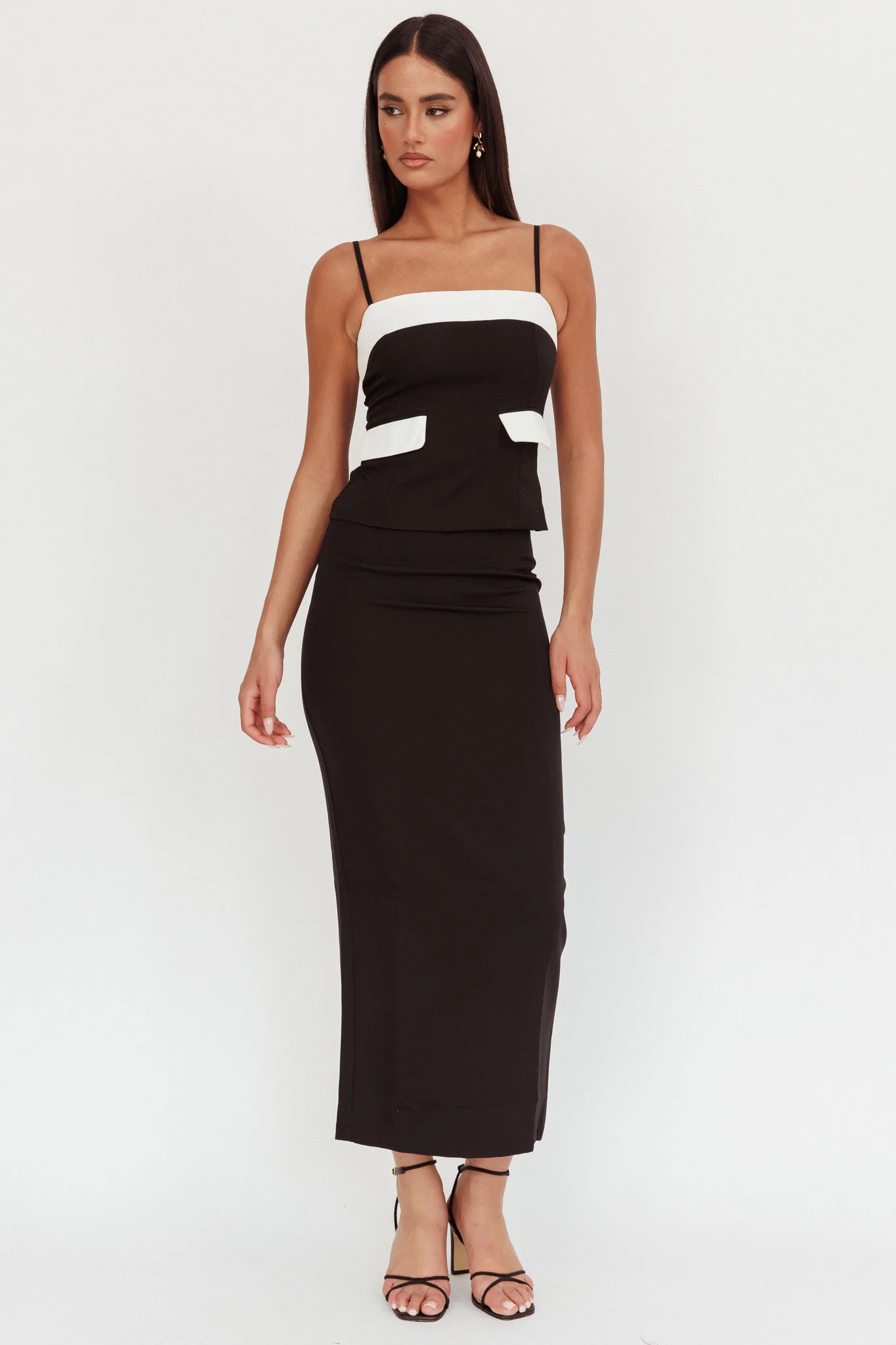 Switched On Column Maxi Skirt Black - Image 4