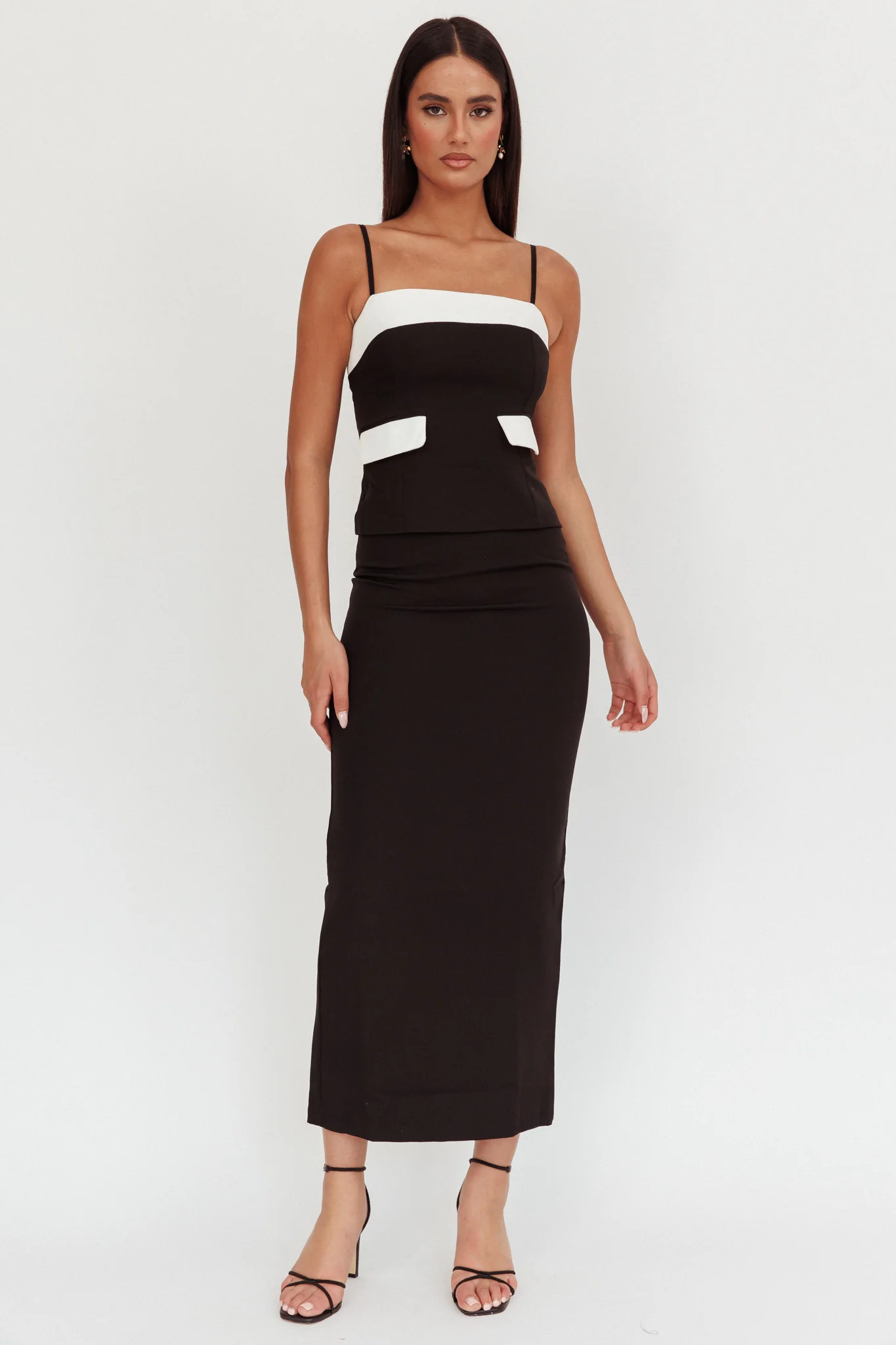 Switched On Column Maxi Skirt Black - Image 5