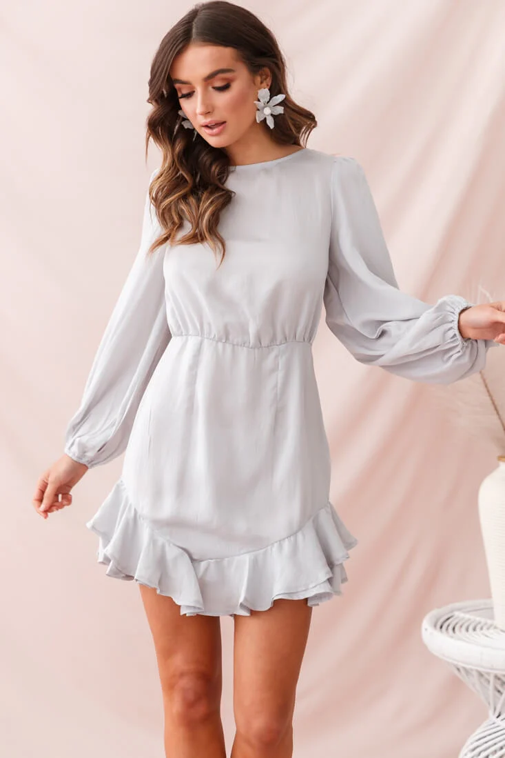 Sydney Double Bow Back Dress Silver - Image 2