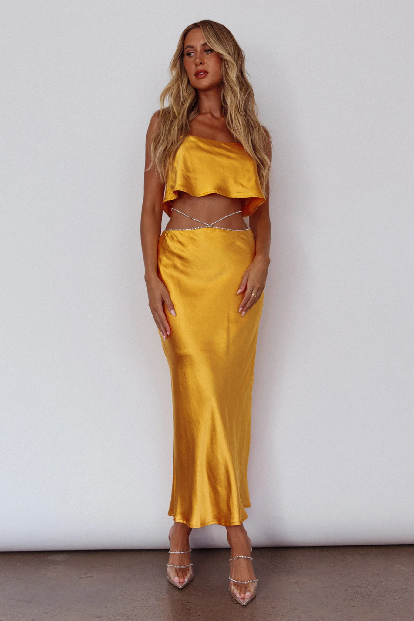 Tahni Diamante Chain Maxi Skirt Mango - Image 3