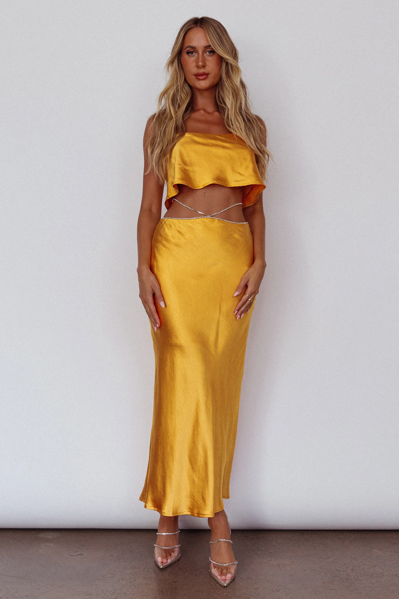 Tahni Diamante Chain Maxi Skirt Mango - Image 4