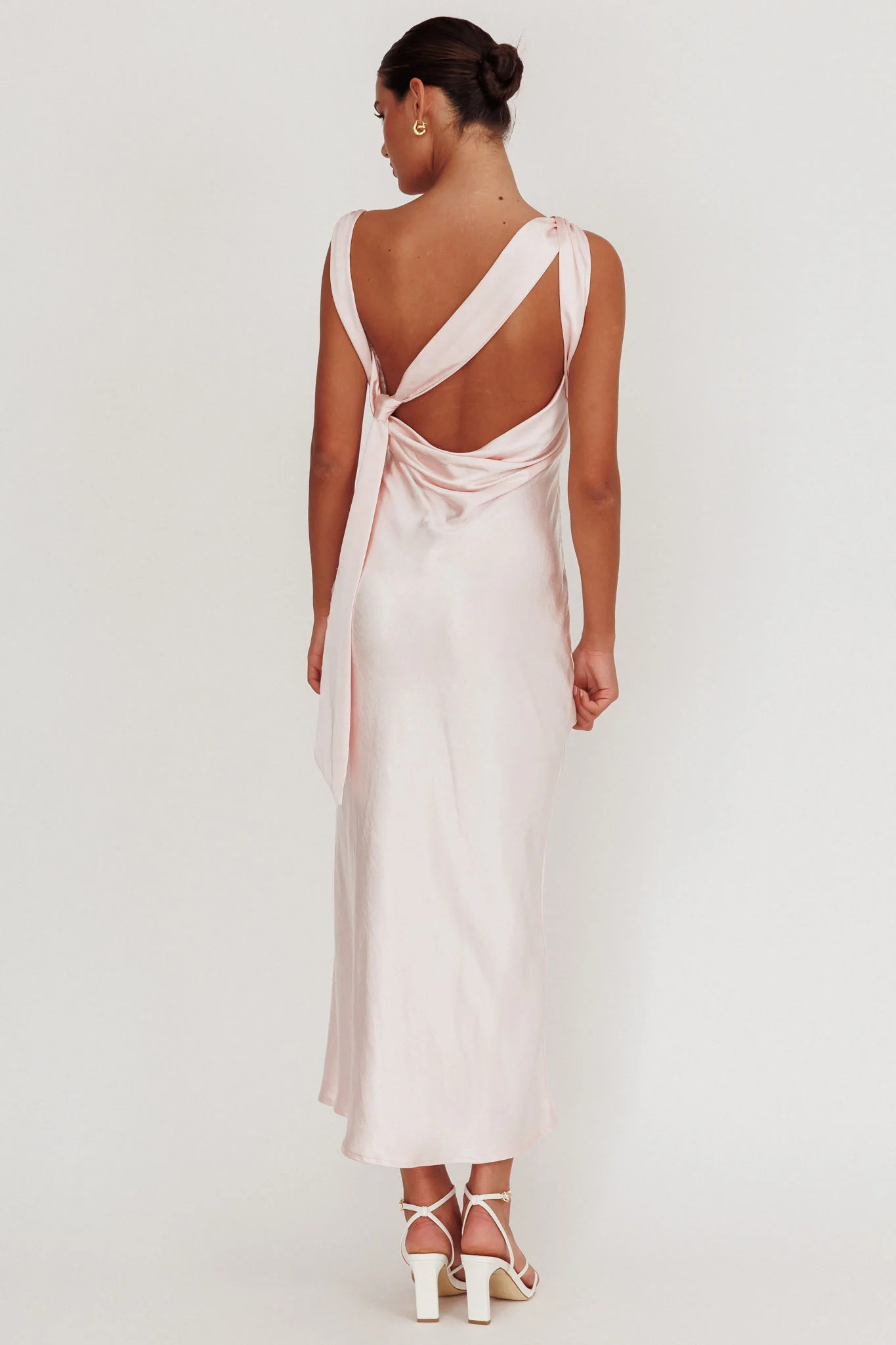 Take Care Backless Sash Maxi Dress Blush - Image 3