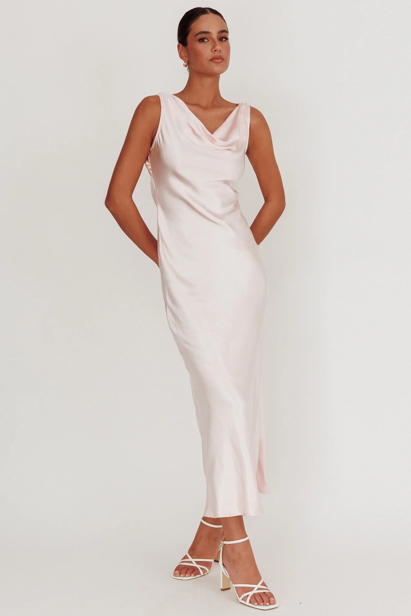 Take Care Backless Sash Maxi Dress Blush - Image 6