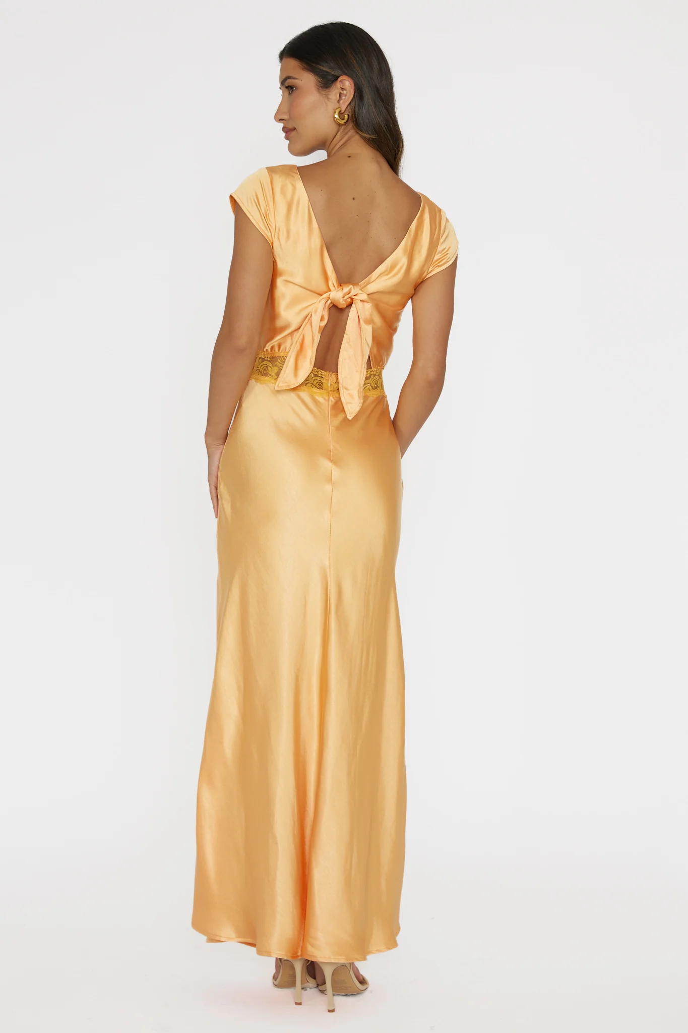 Taken Heart Lace Trim Tied Back Dress Mango - Image 2