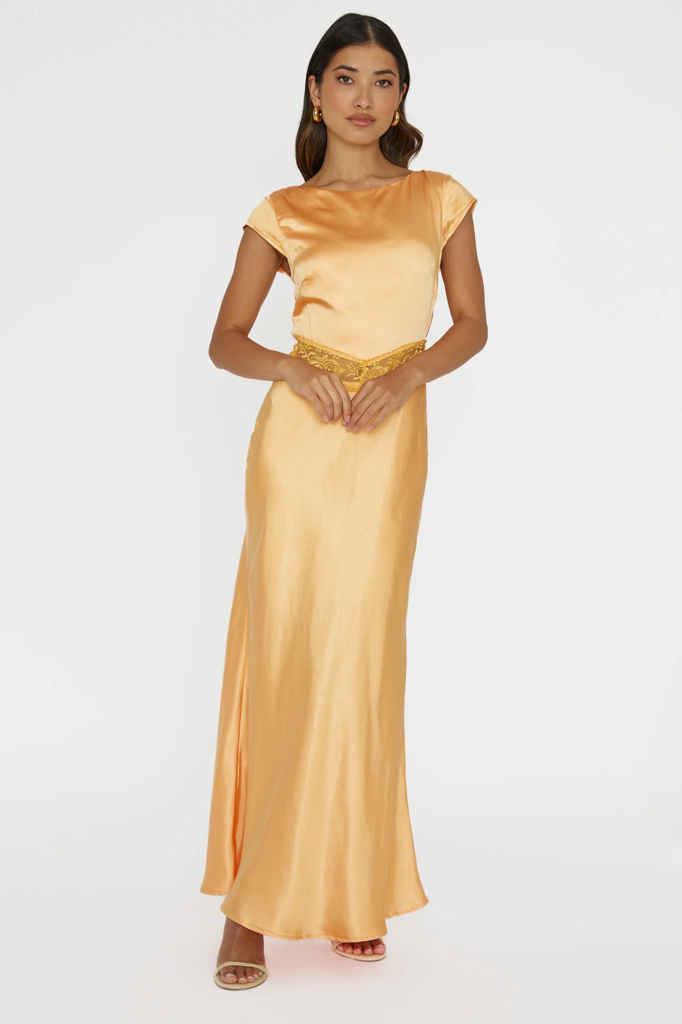 Taken Heart Lace Trim Tied Back Dress Mango - Image 3