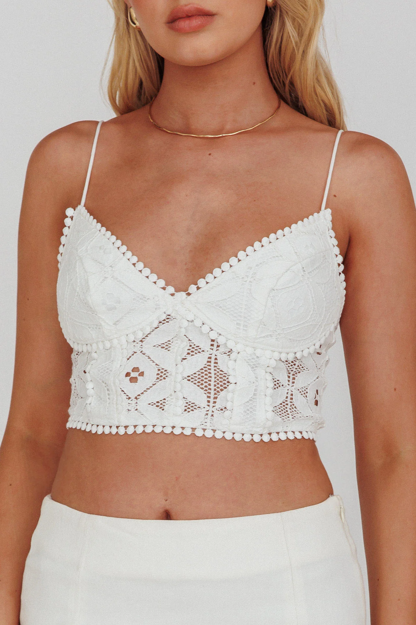 Talk About Me Cami Crop Top White - Image 4