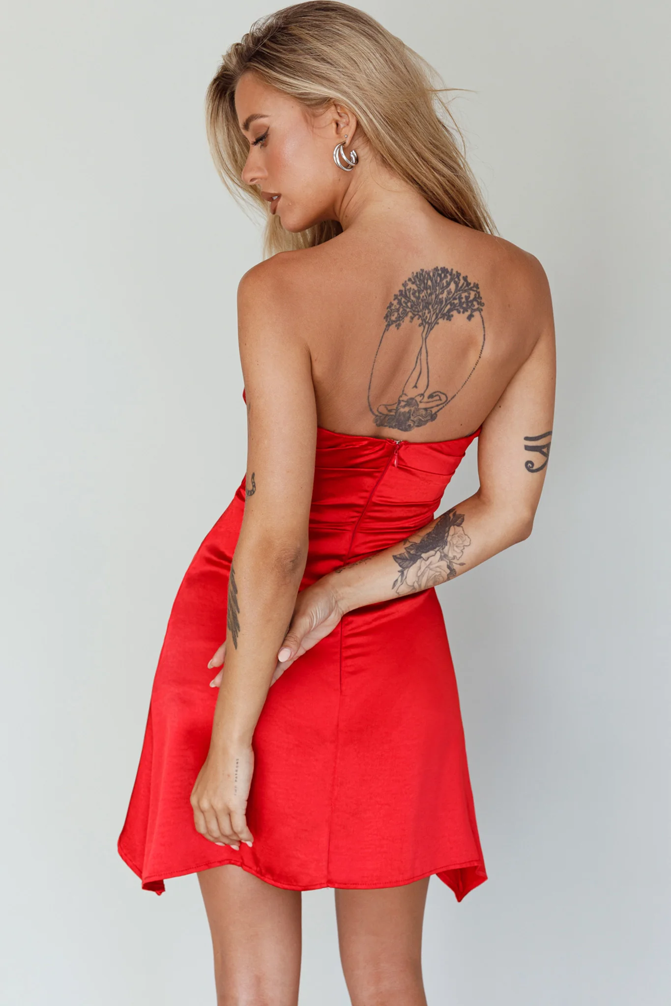 Tamia Strapless Mini Dress Cherry - Image 4