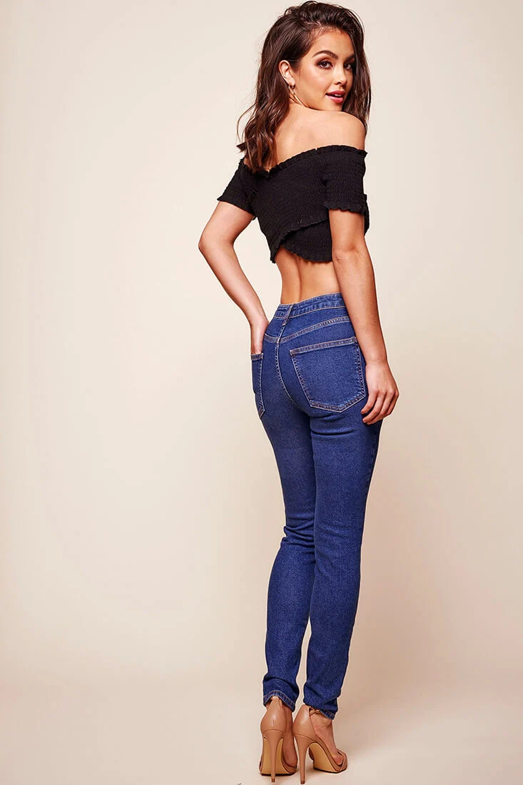 Tamieka Crossover Crop Top Black - Image 4