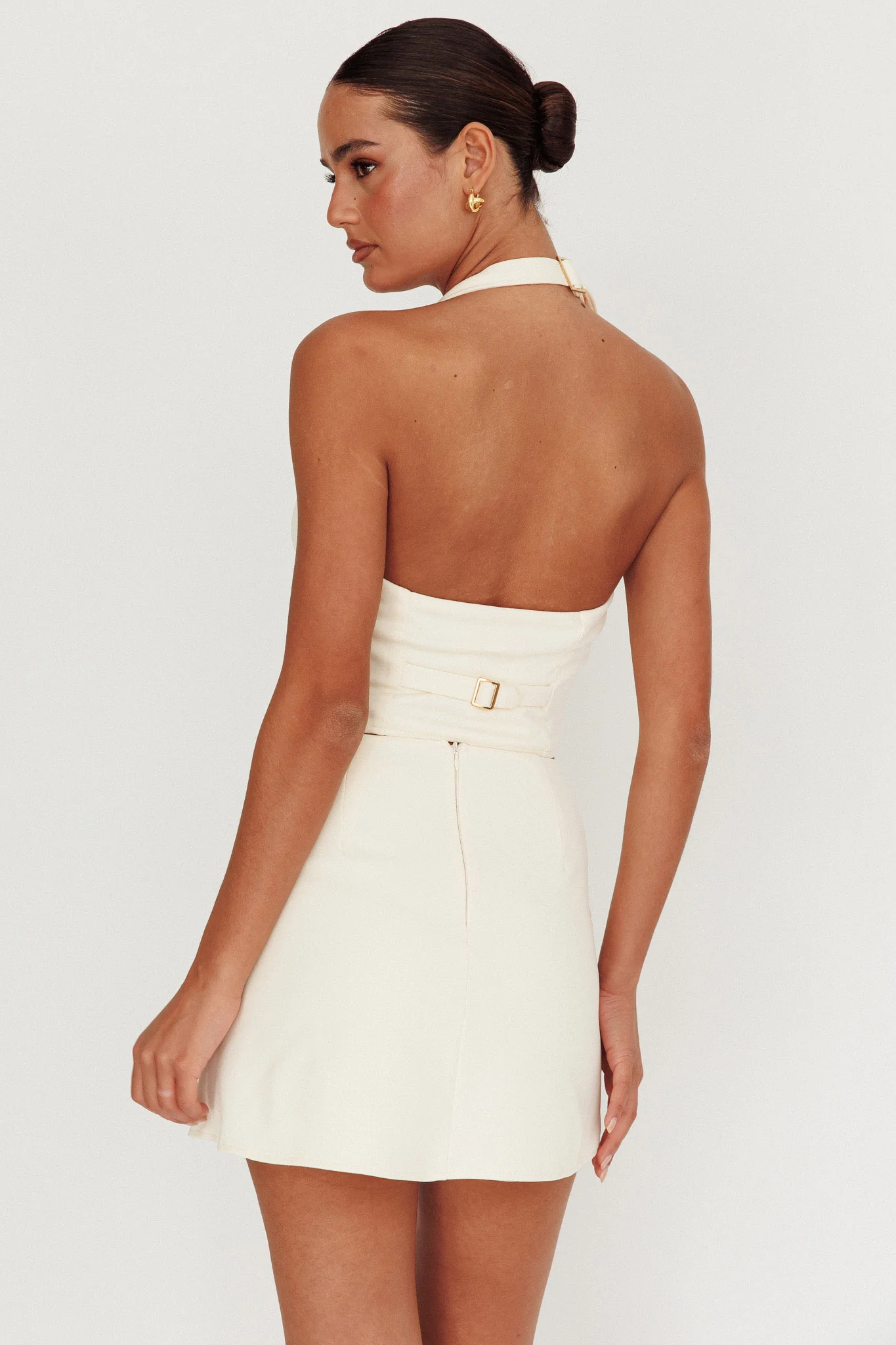 Tammi Fitted A-Line Mini Skirt Oyster - Image 3