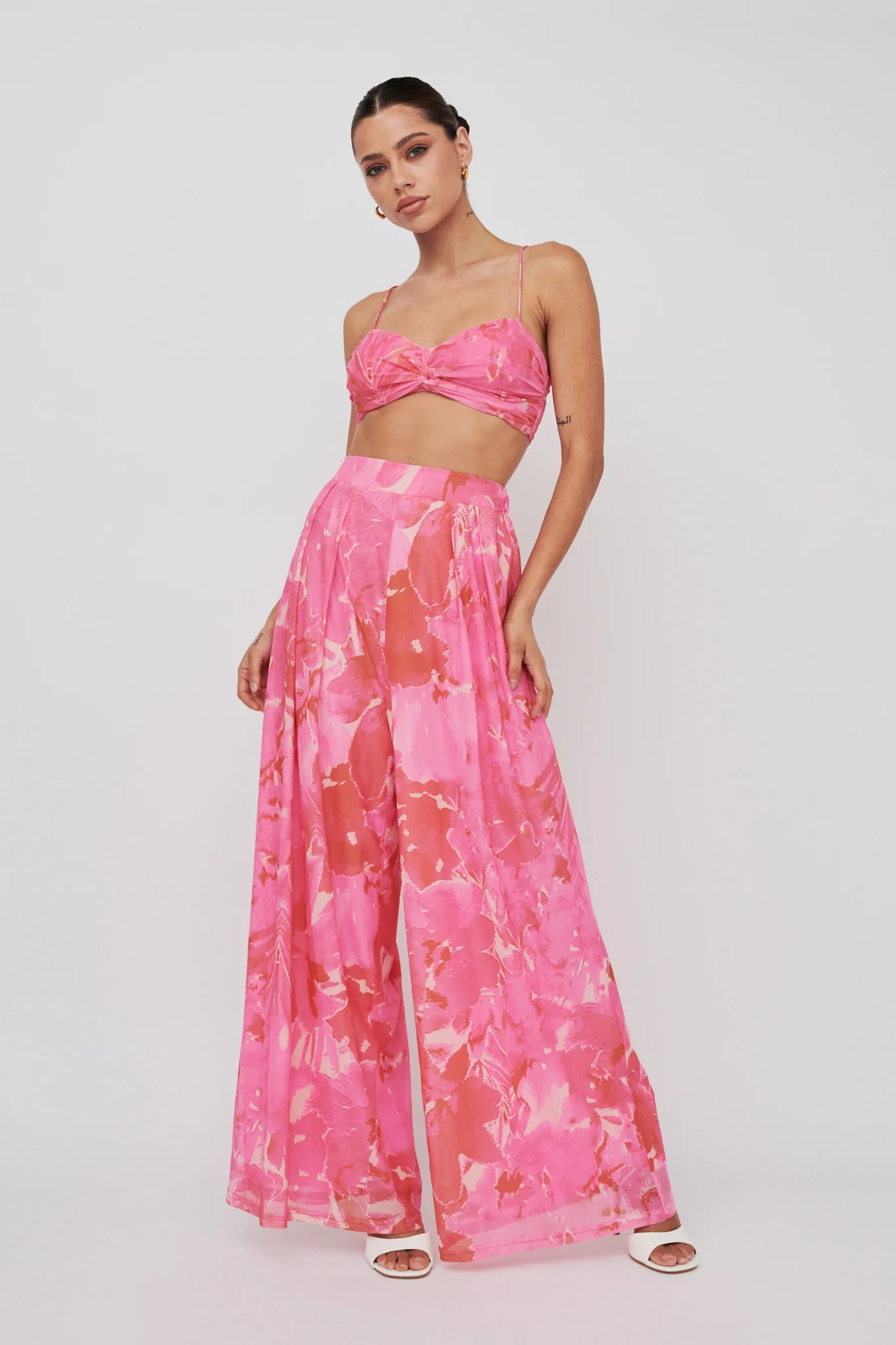 Tammi Wide Leg Pants Print Blush - Image 6