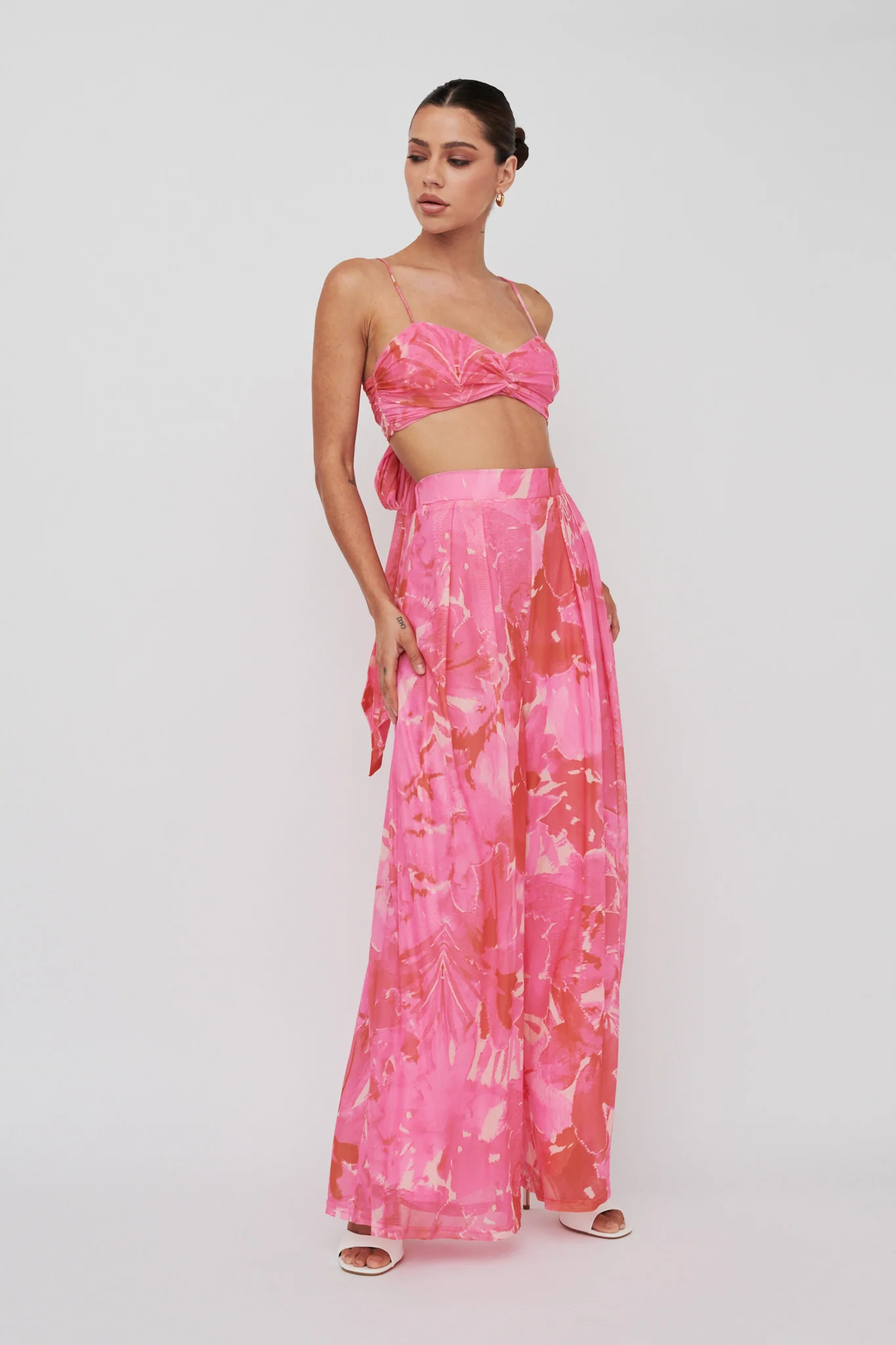 Tammi Wide Leg Pants Print Blush - Image 7