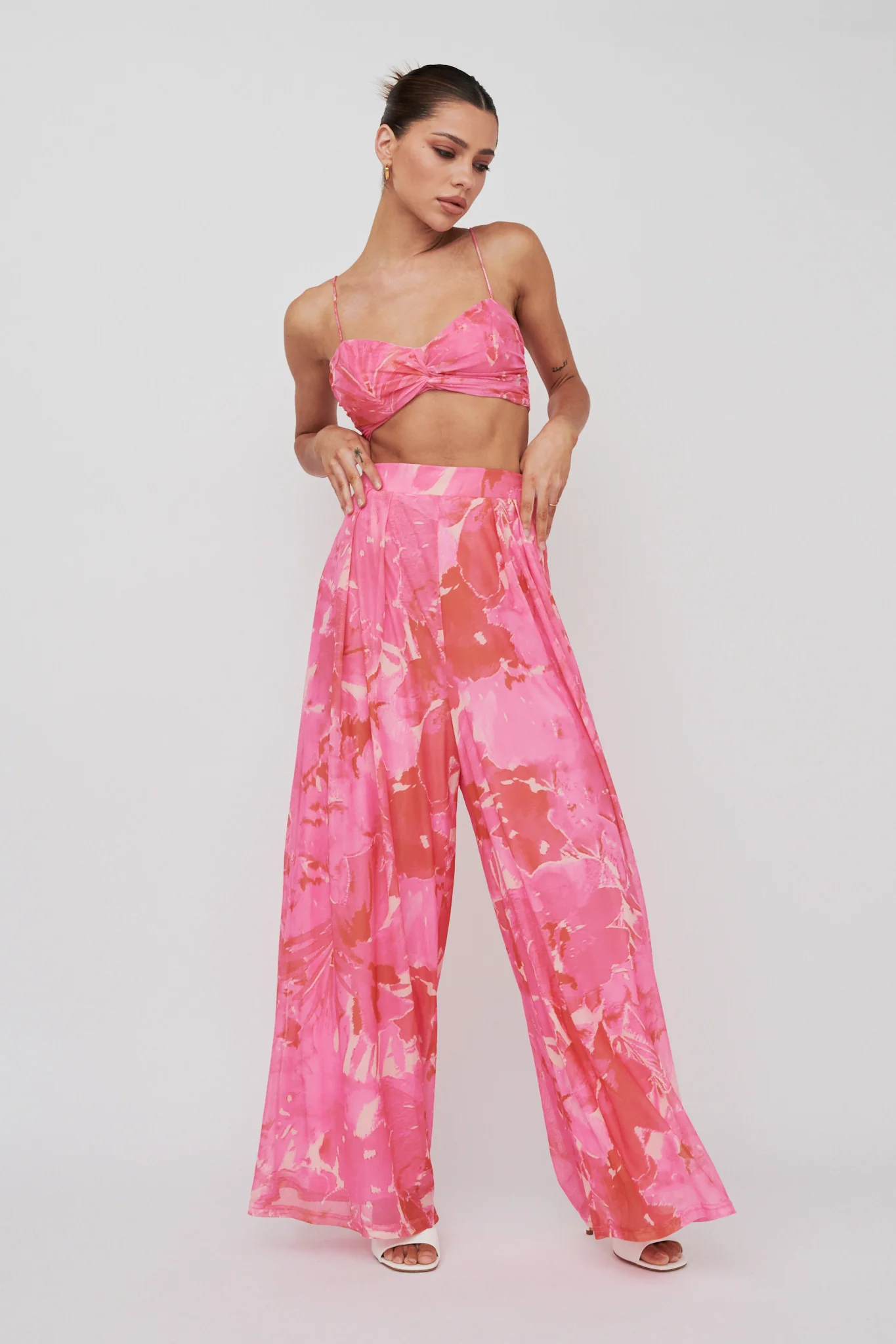 Tammi Wide Leg Pants Print Blush - Image 8