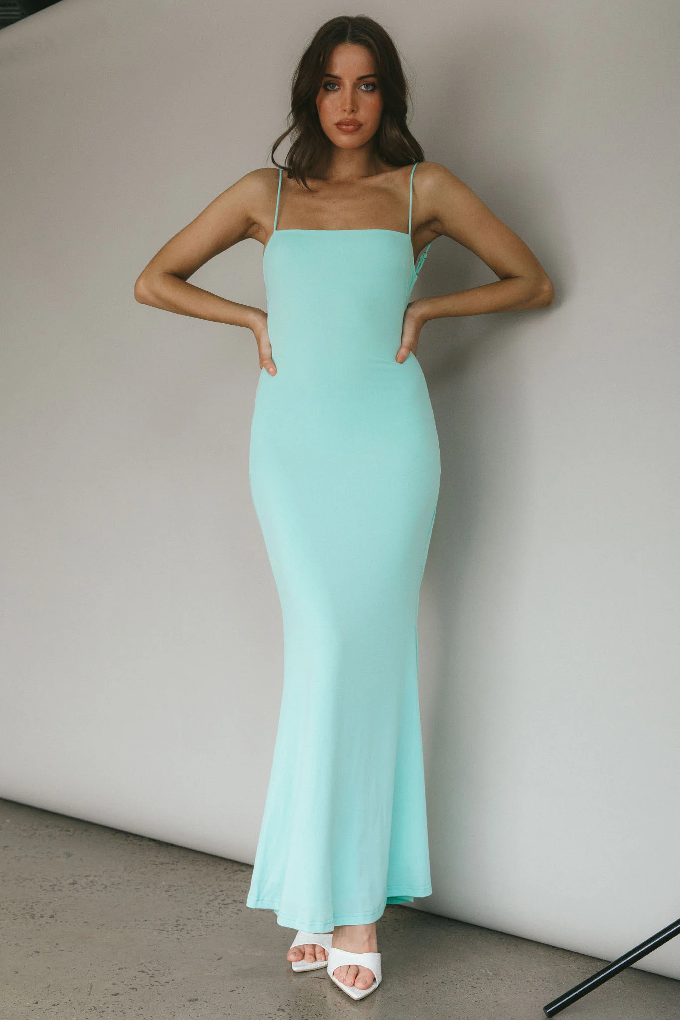 Tarah Low Back Maxi Dress Water Sprite - Image 3