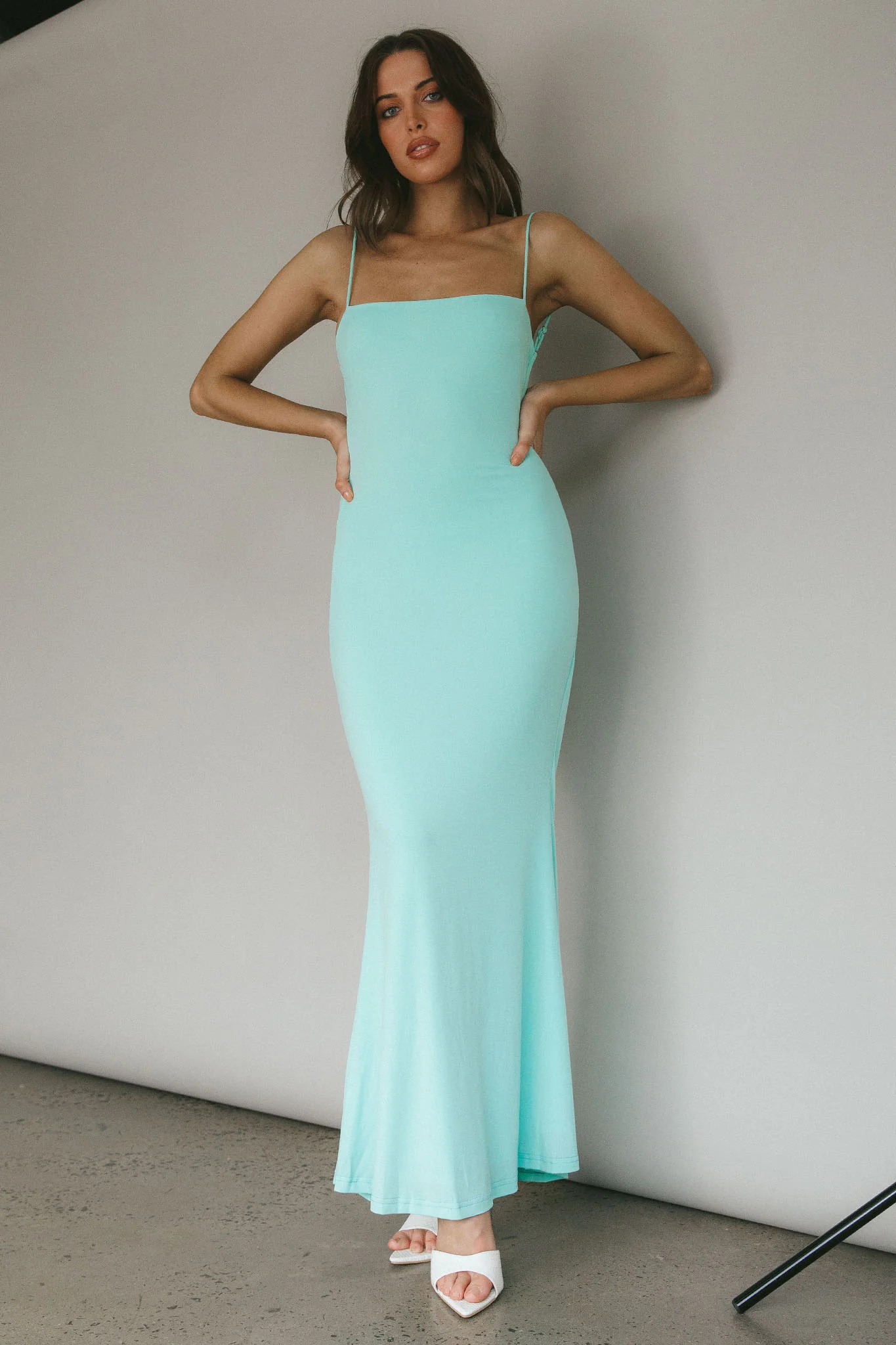 Tarah Low Back Maxi Dress Water Sprite - Image 5