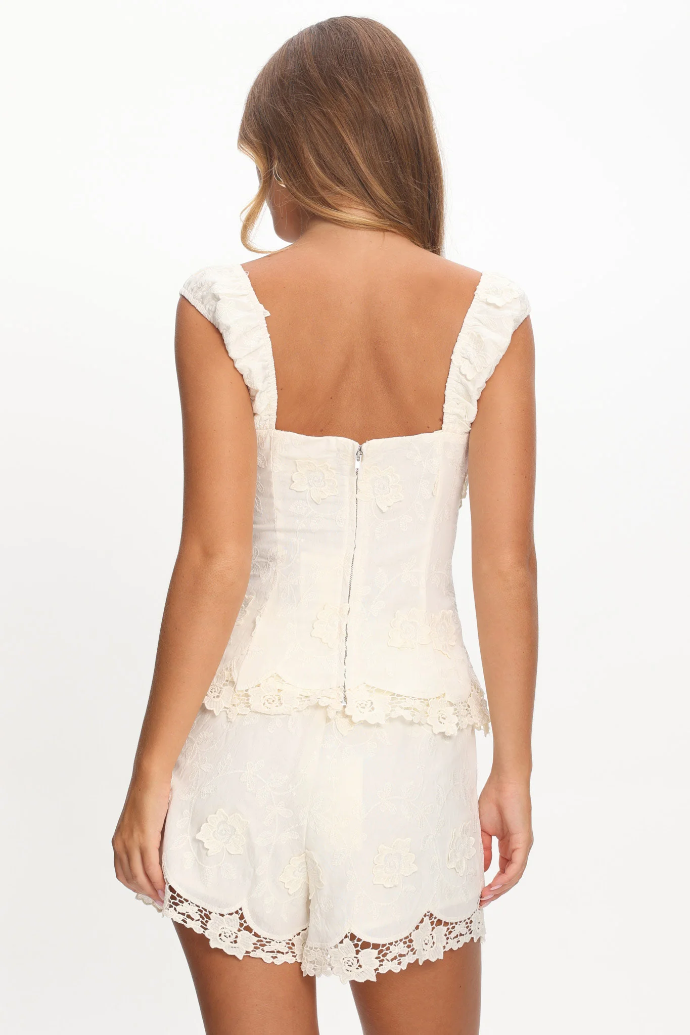 Tarelle Gathered Bust Top Cream - Image 3