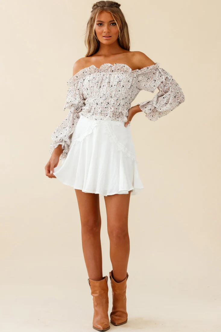 Taryn Bardot Top Animal Print White - Image 5