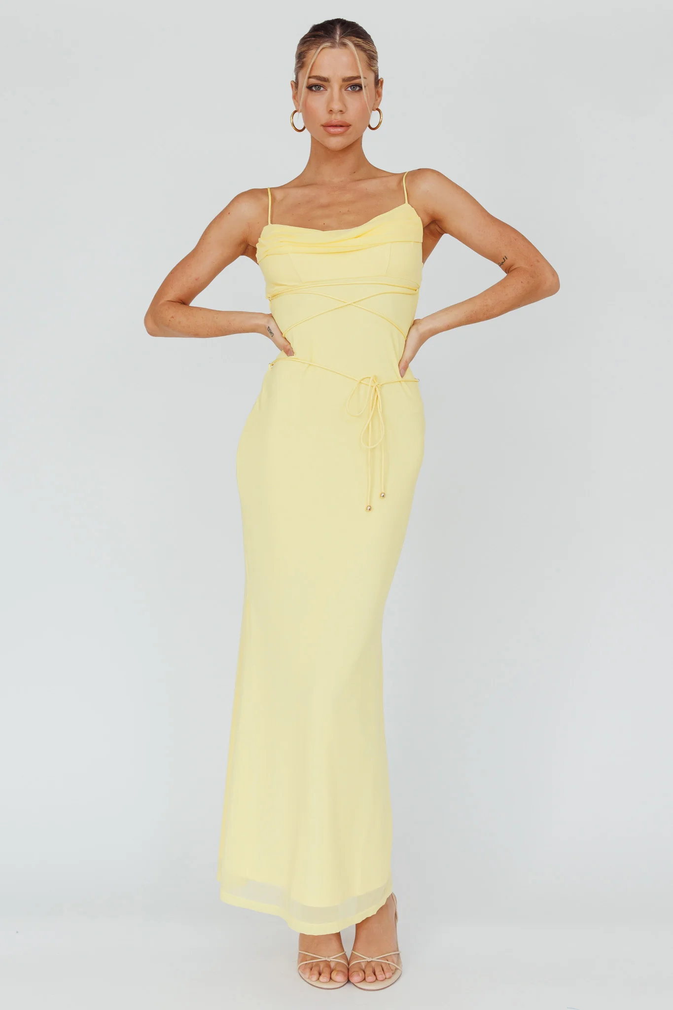 Teava Laced Waist Maxi Dress Butter - Image 3