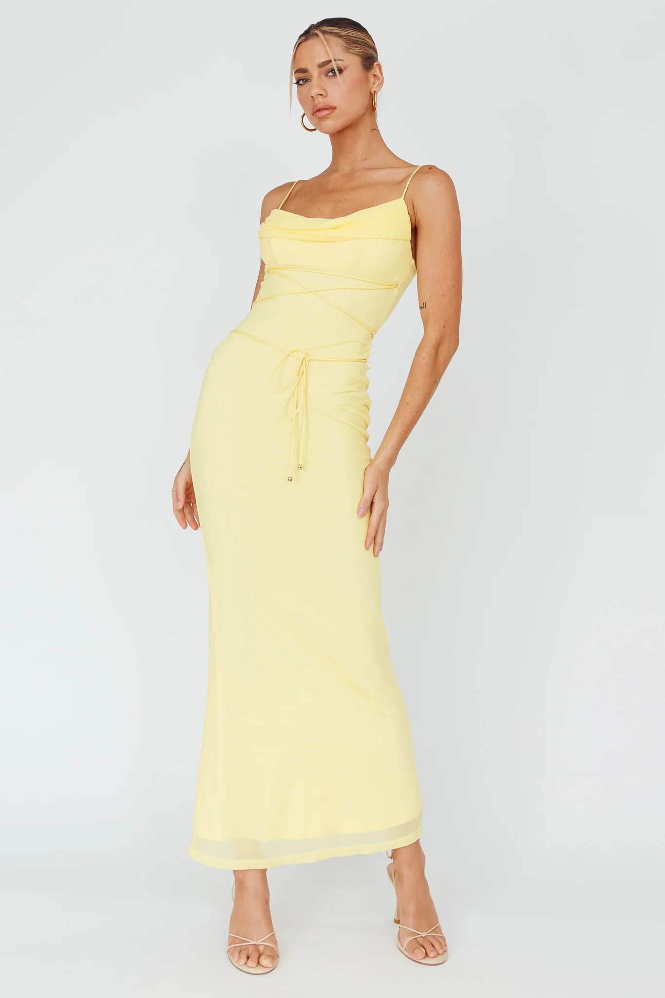 Teava Laced Waist Maxi Dress Butter - Image 5