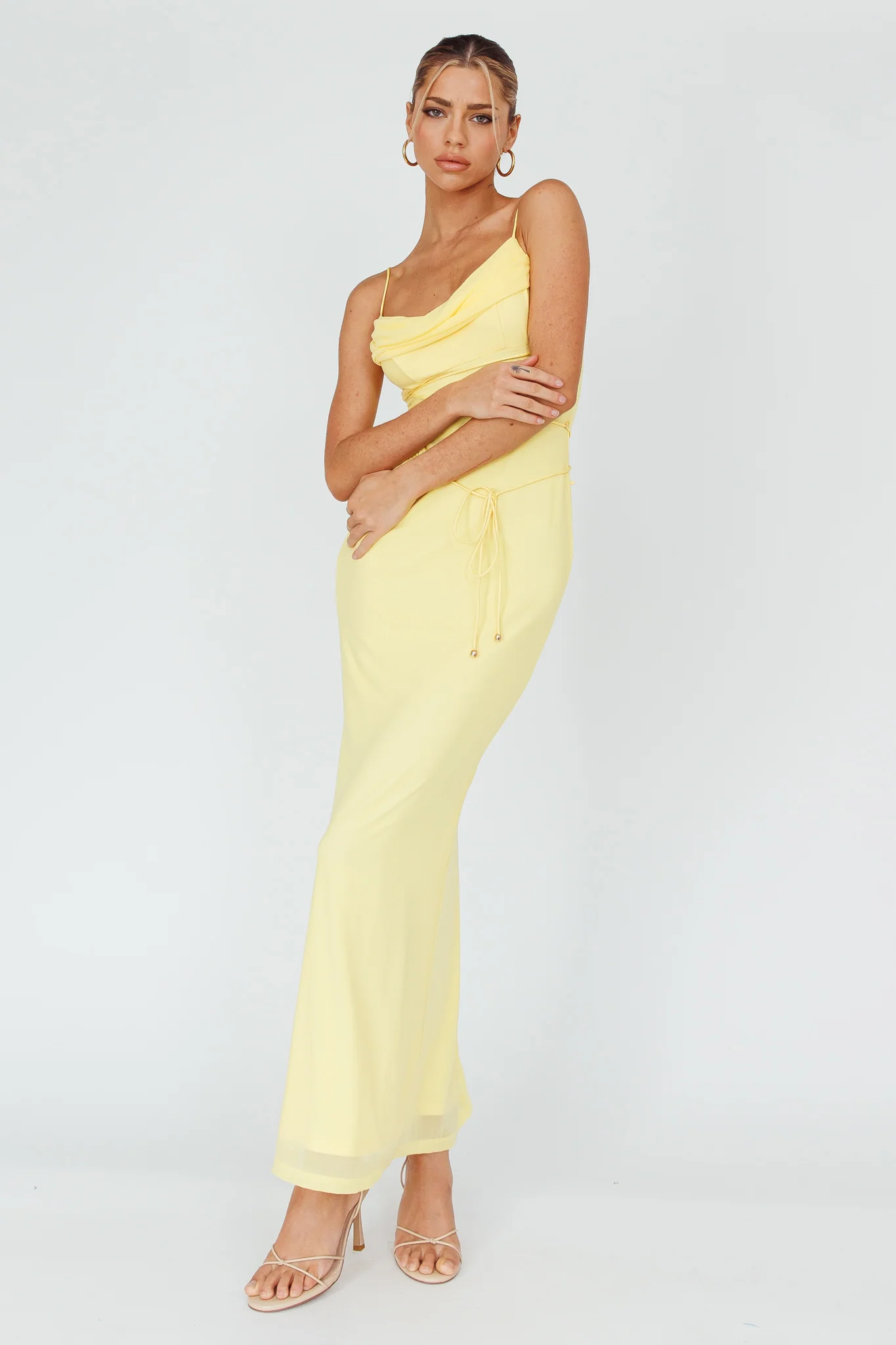 Teava Laced Waist Maxi Dress Butter - Image 6