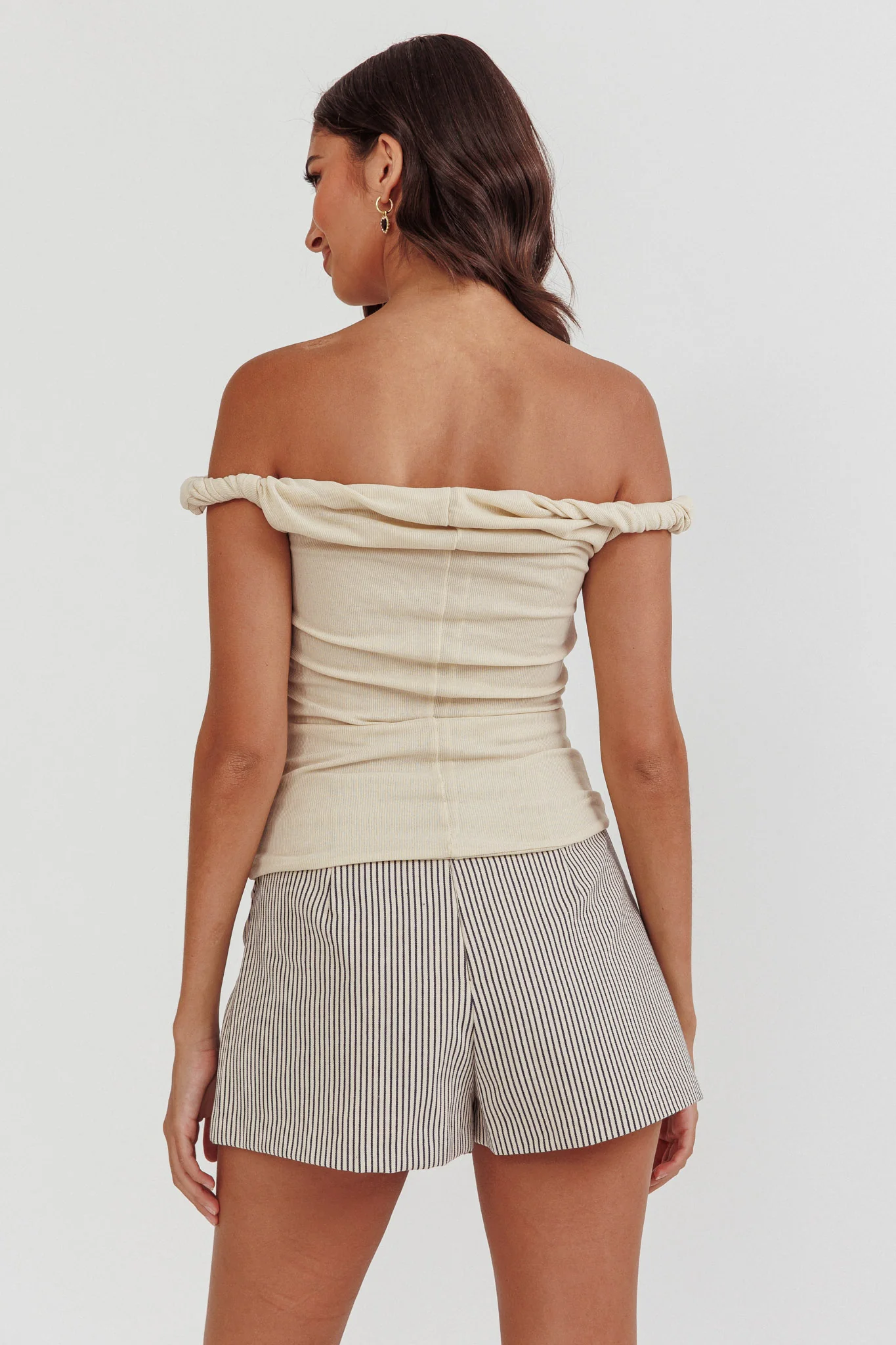 Teri Rolled Off-Shoulder Top Oat - Image 2